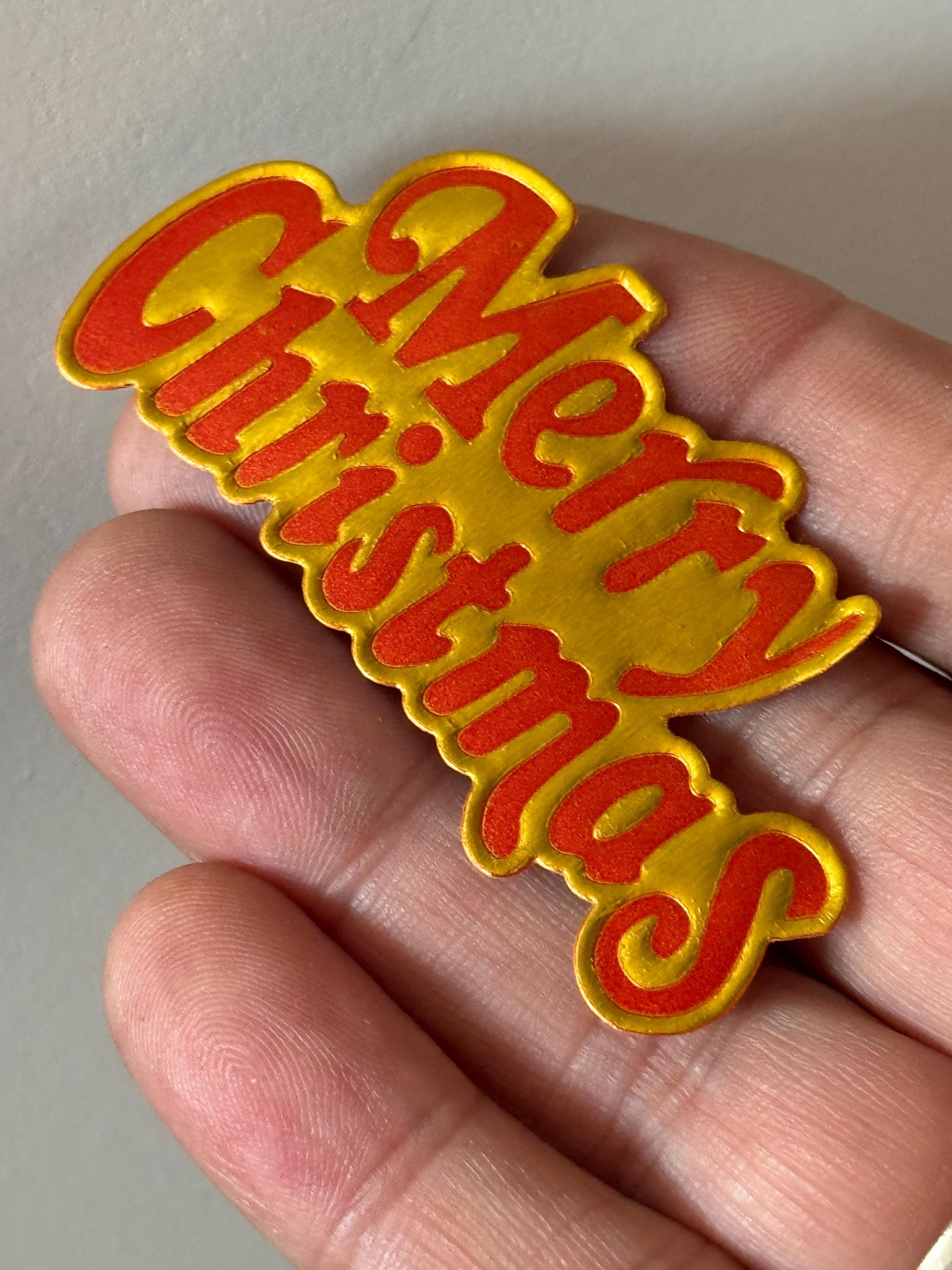 Vintage Merry Christmas Cake Topper: 1960s Cardboard Decoration