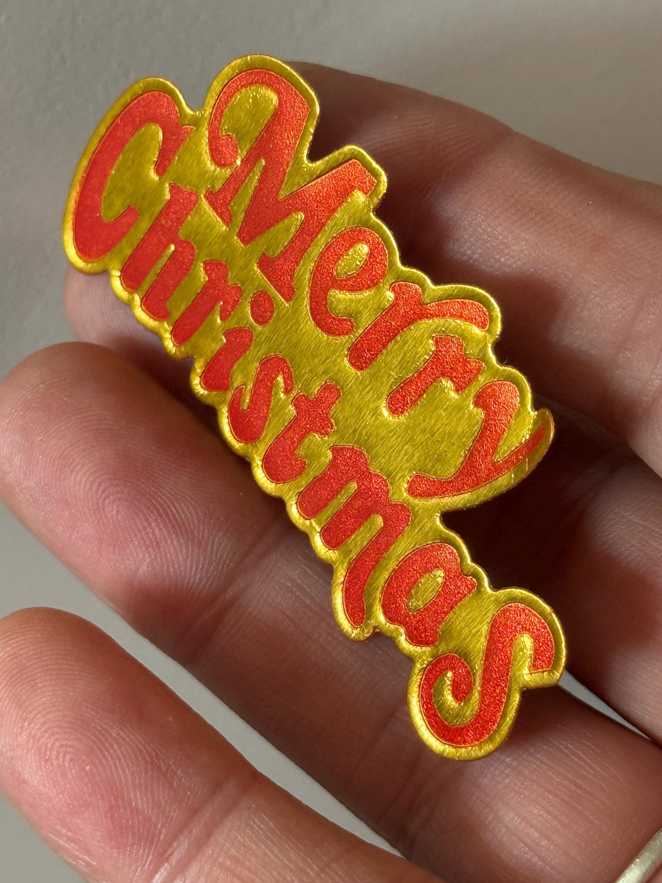 Vintage Merry Christmas Cake Topper: 1960s Cardboard Decoration