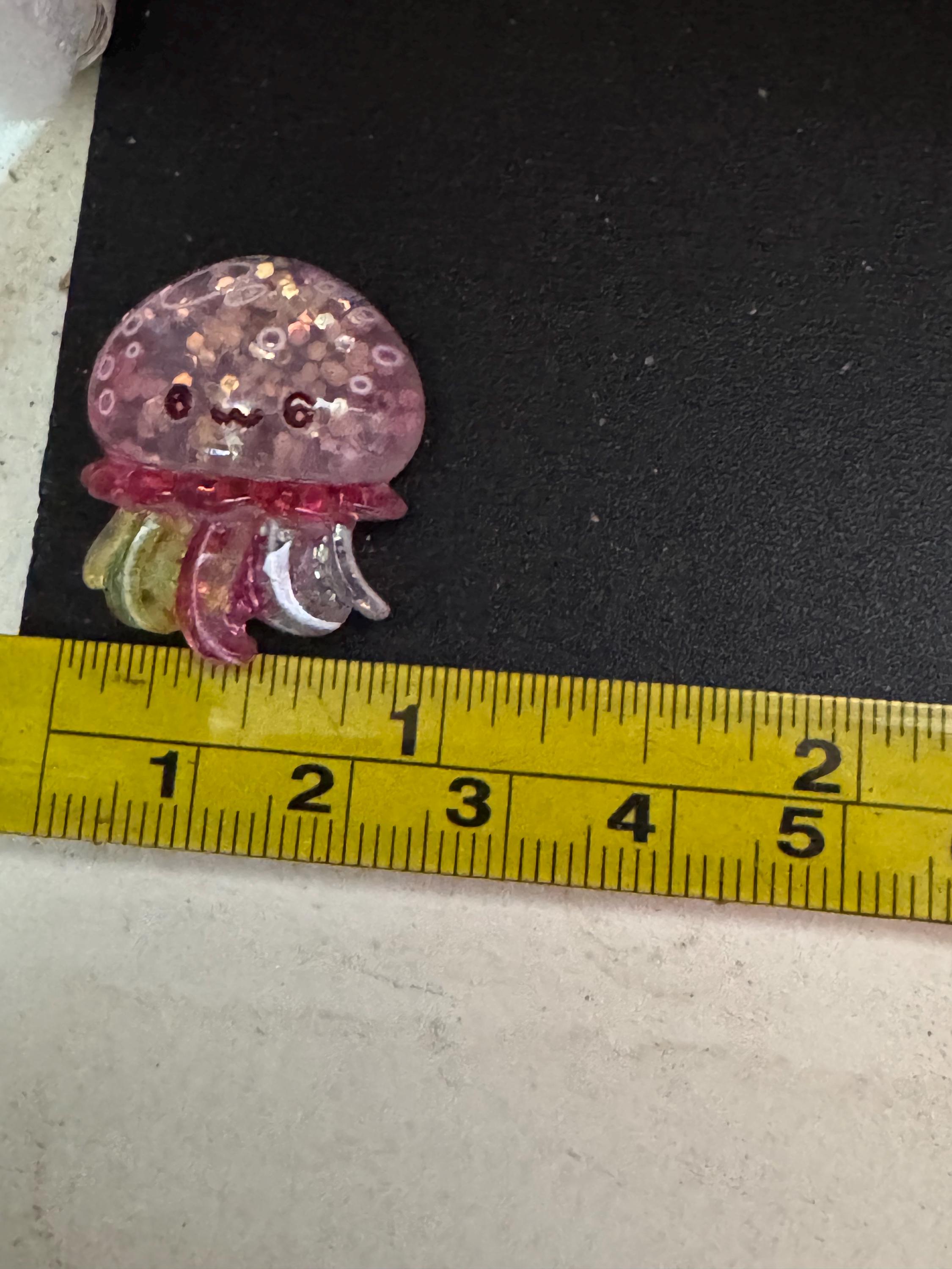 Glitter Resin Dolphin, Crab, or Jellyfish Cake Toppers - 2pc Set