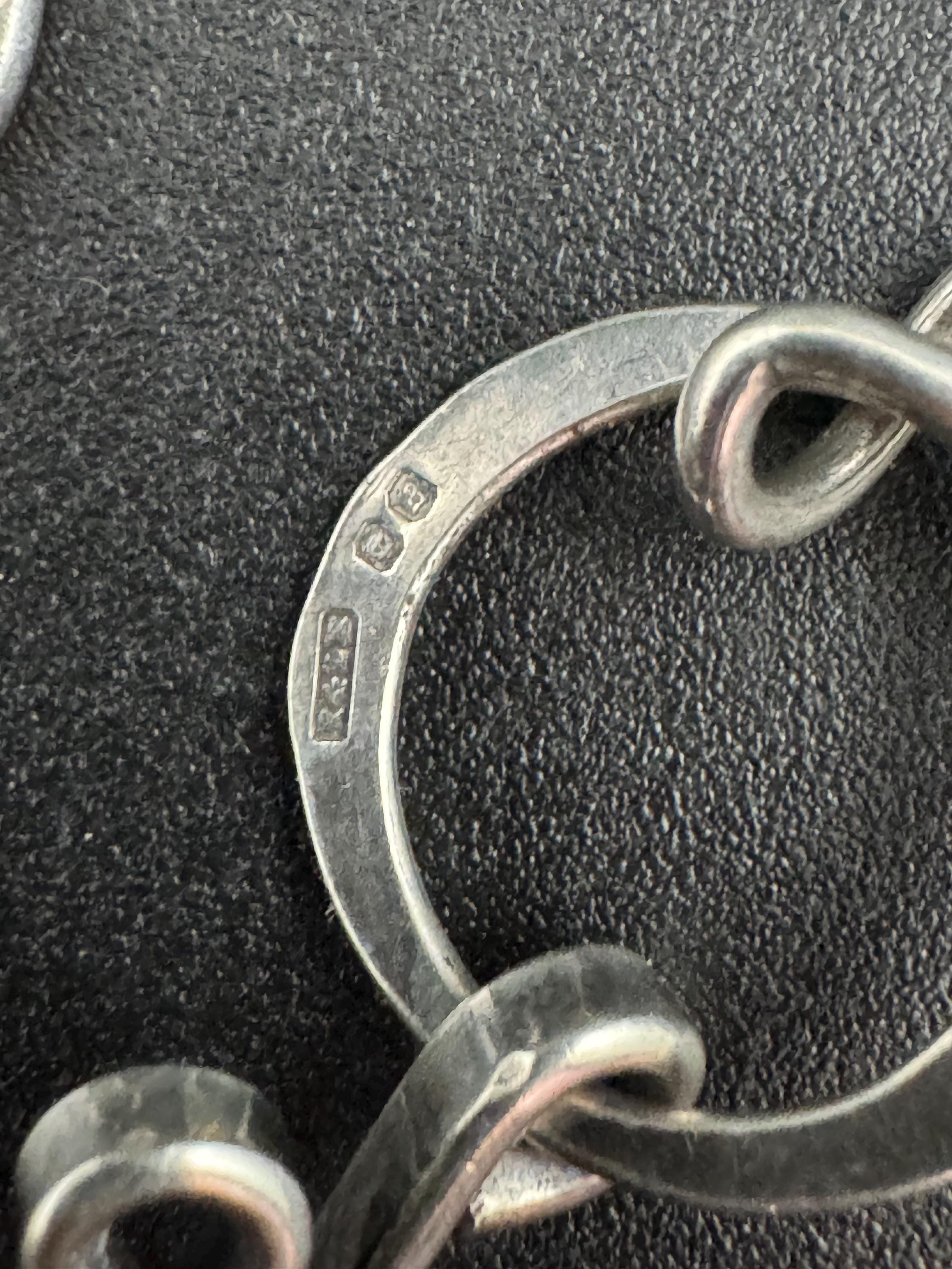 Vintage London 1976 R&LR 925 Sterling silver hoop ring 42cm chain necklace 18.1 grams