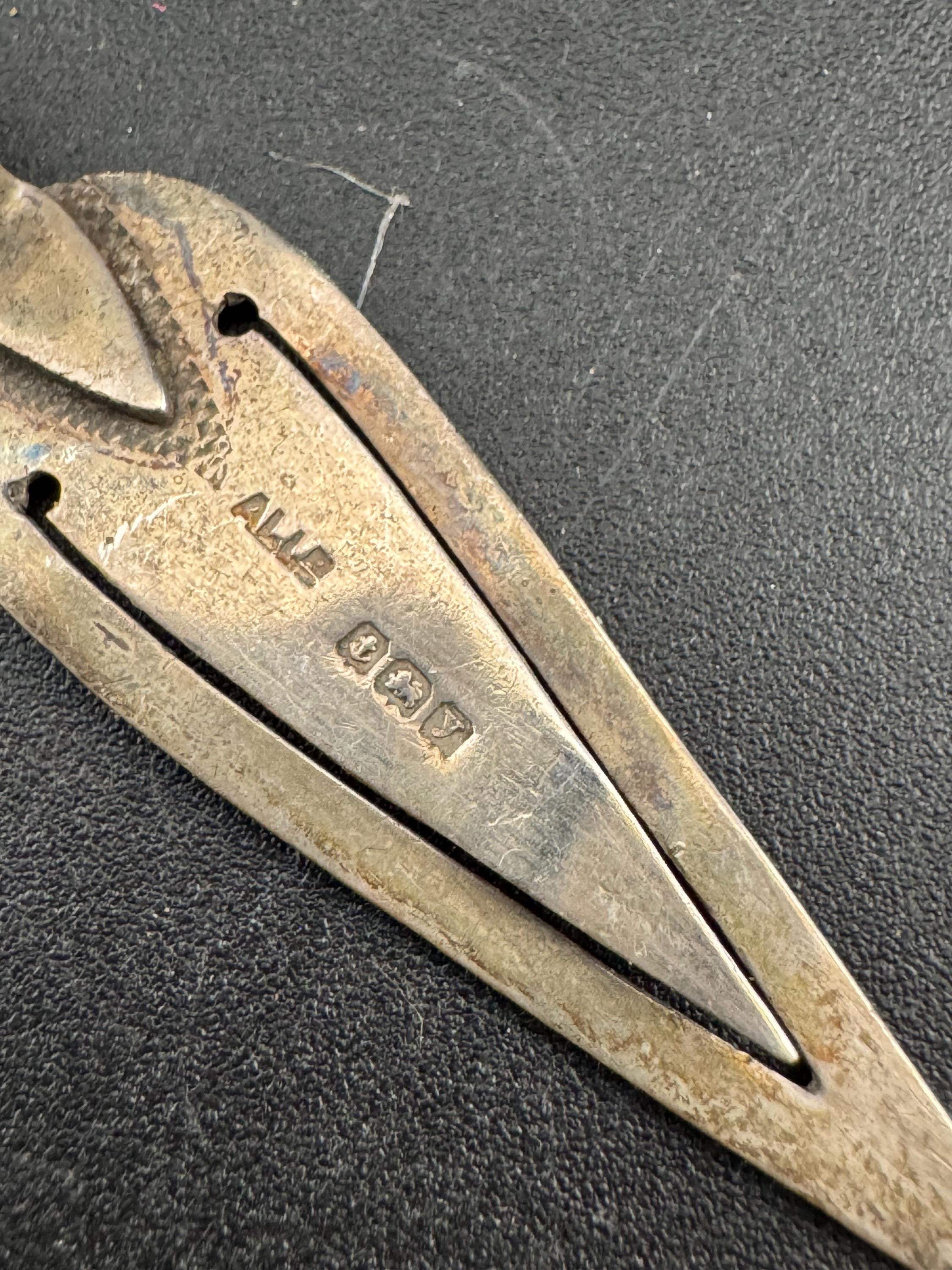 Vintage 925 sterling silver antique novelty mother of pearl trowel book mark page marker full hallmarks
