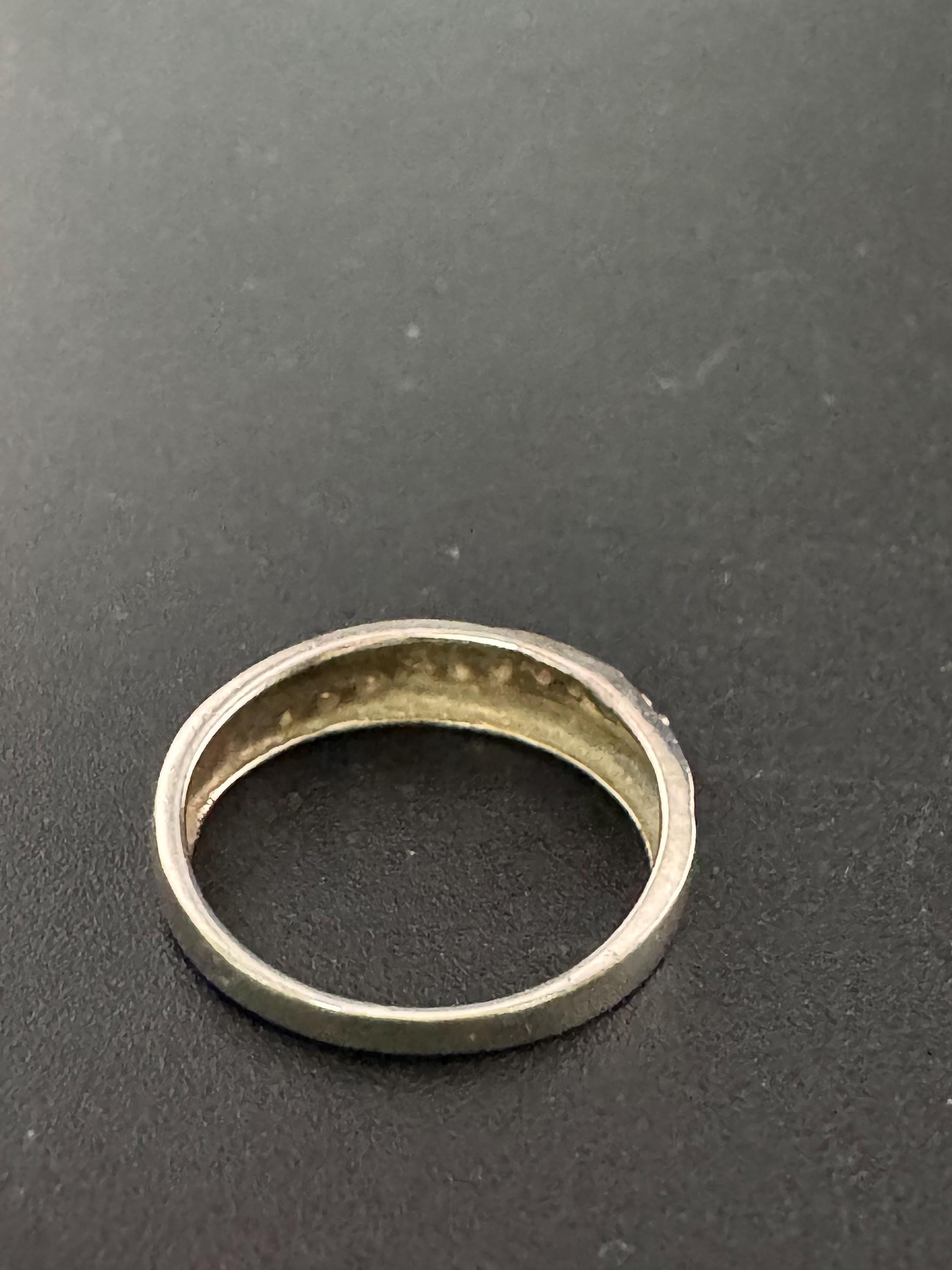 Size L/M gemstone dress ring, 925 sterling silver clear