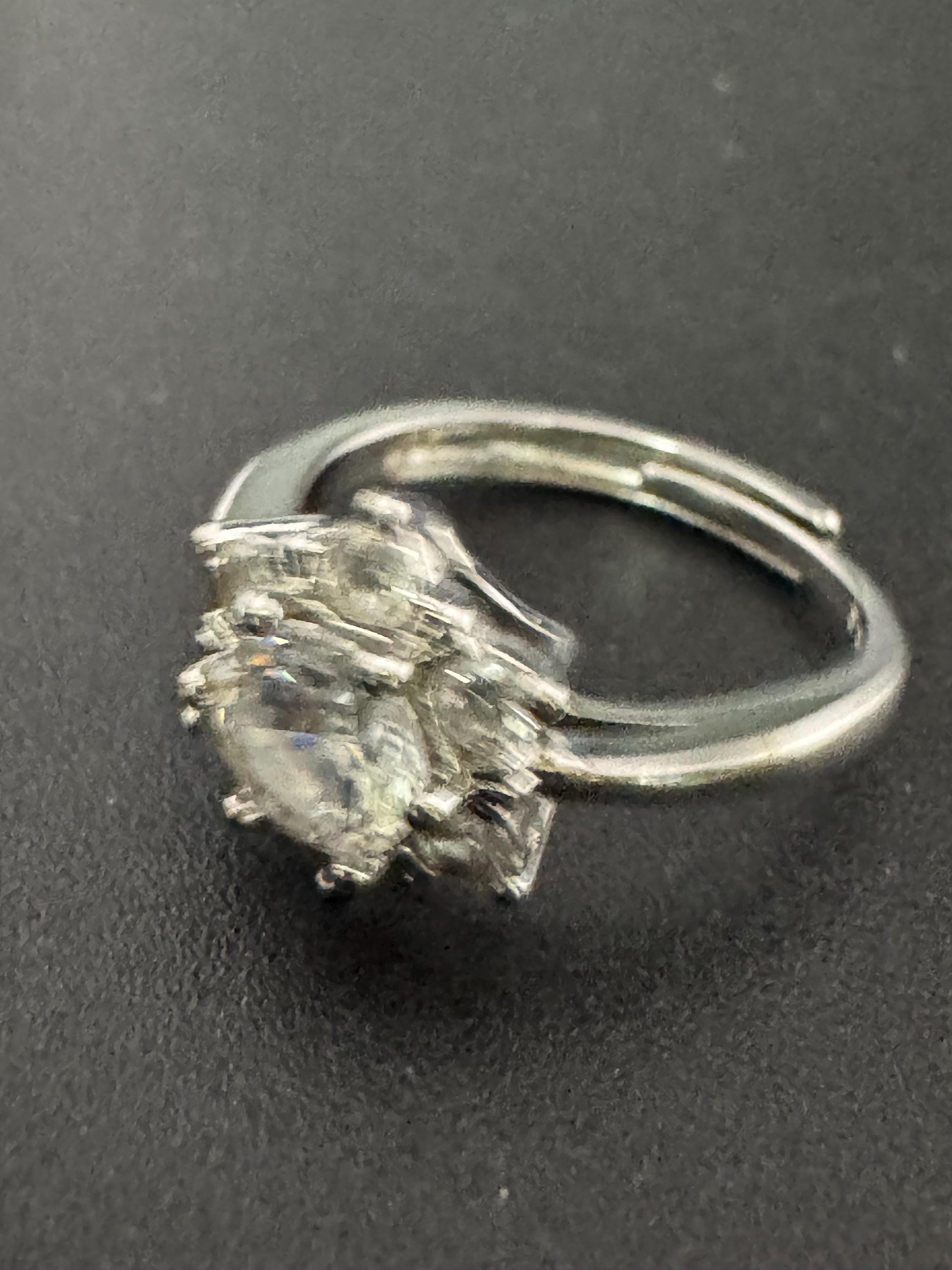Adjustable Sterling Silver Gemstone Ring - Size L M N