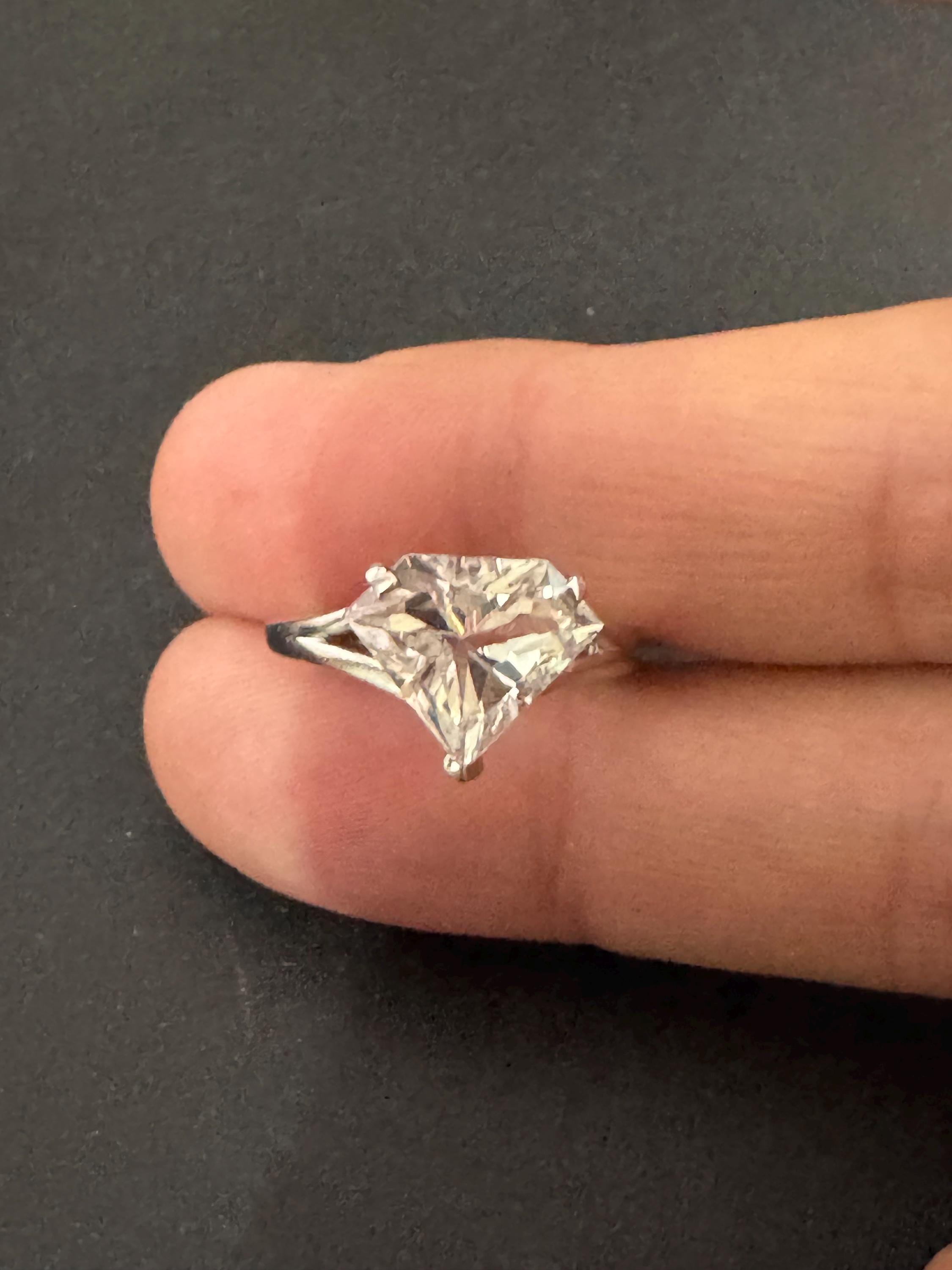 Size M 925 clear gemstone dress ring, sterling silver