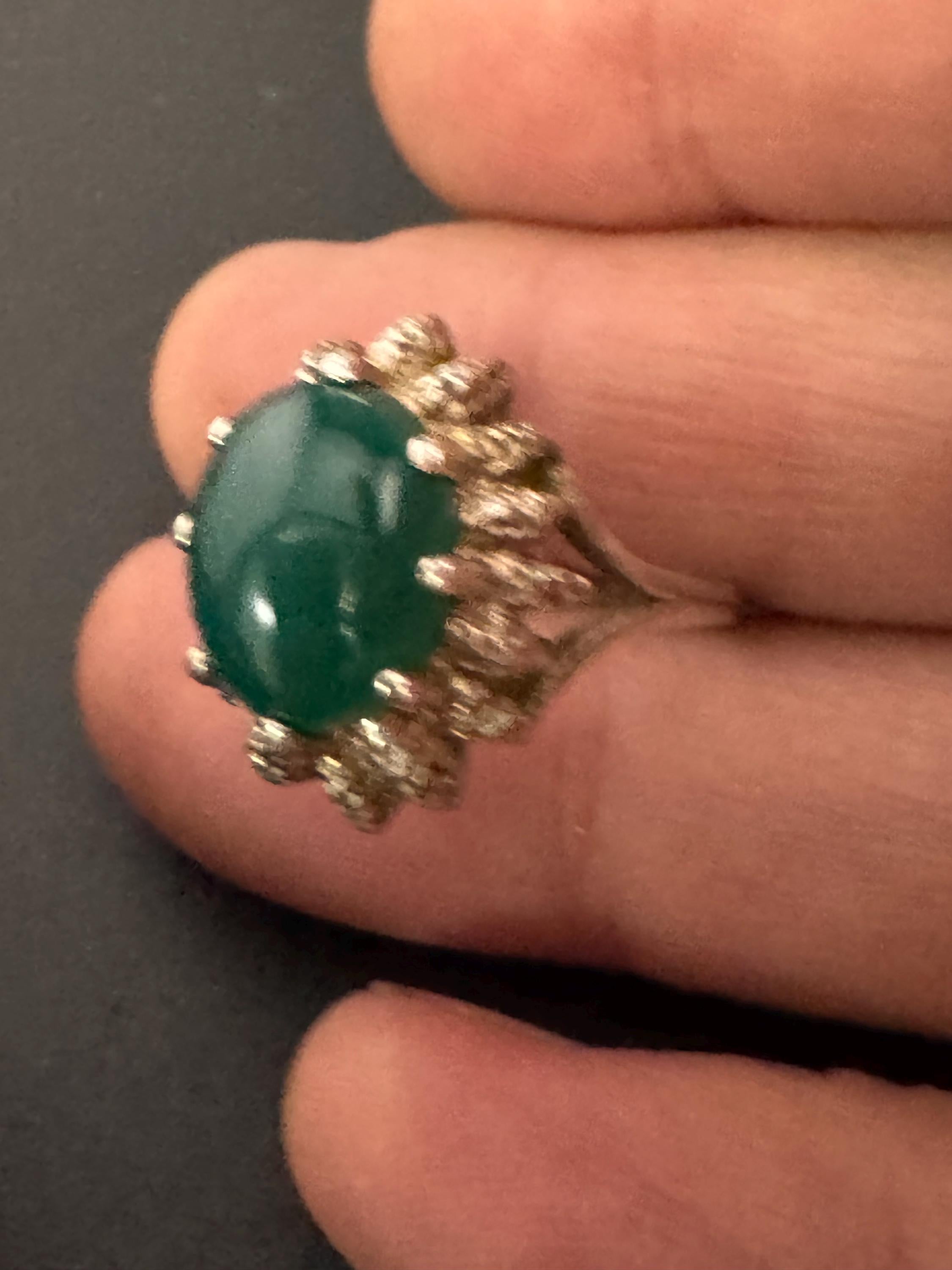 Size N/O brutalist ring, 925 Sterling silver ring gemstone