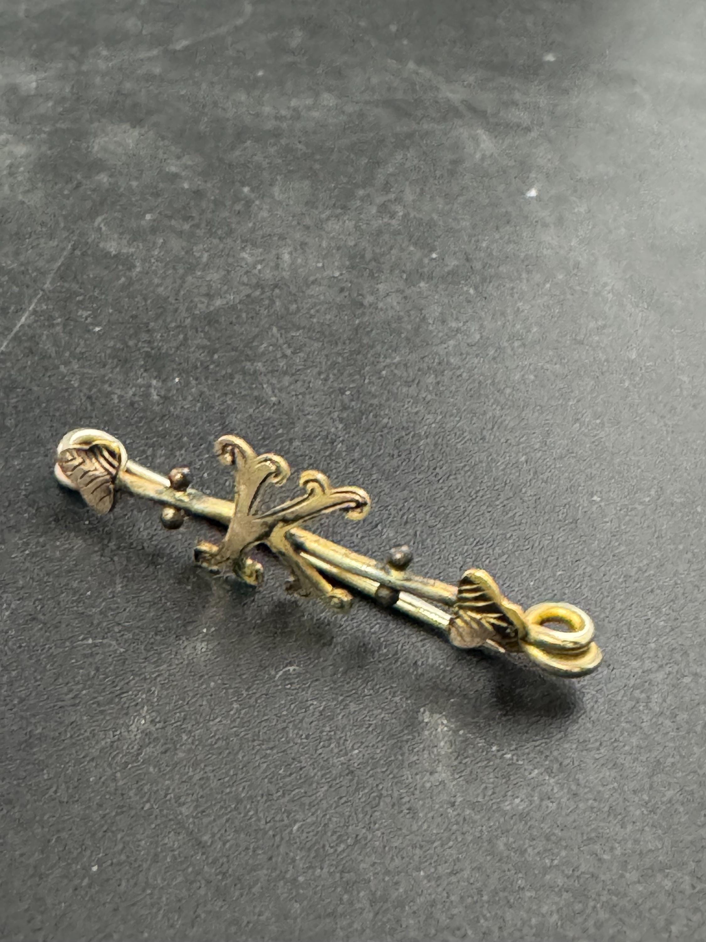 Antique gold pinchbeck Victorian monogram K brooch 1900s