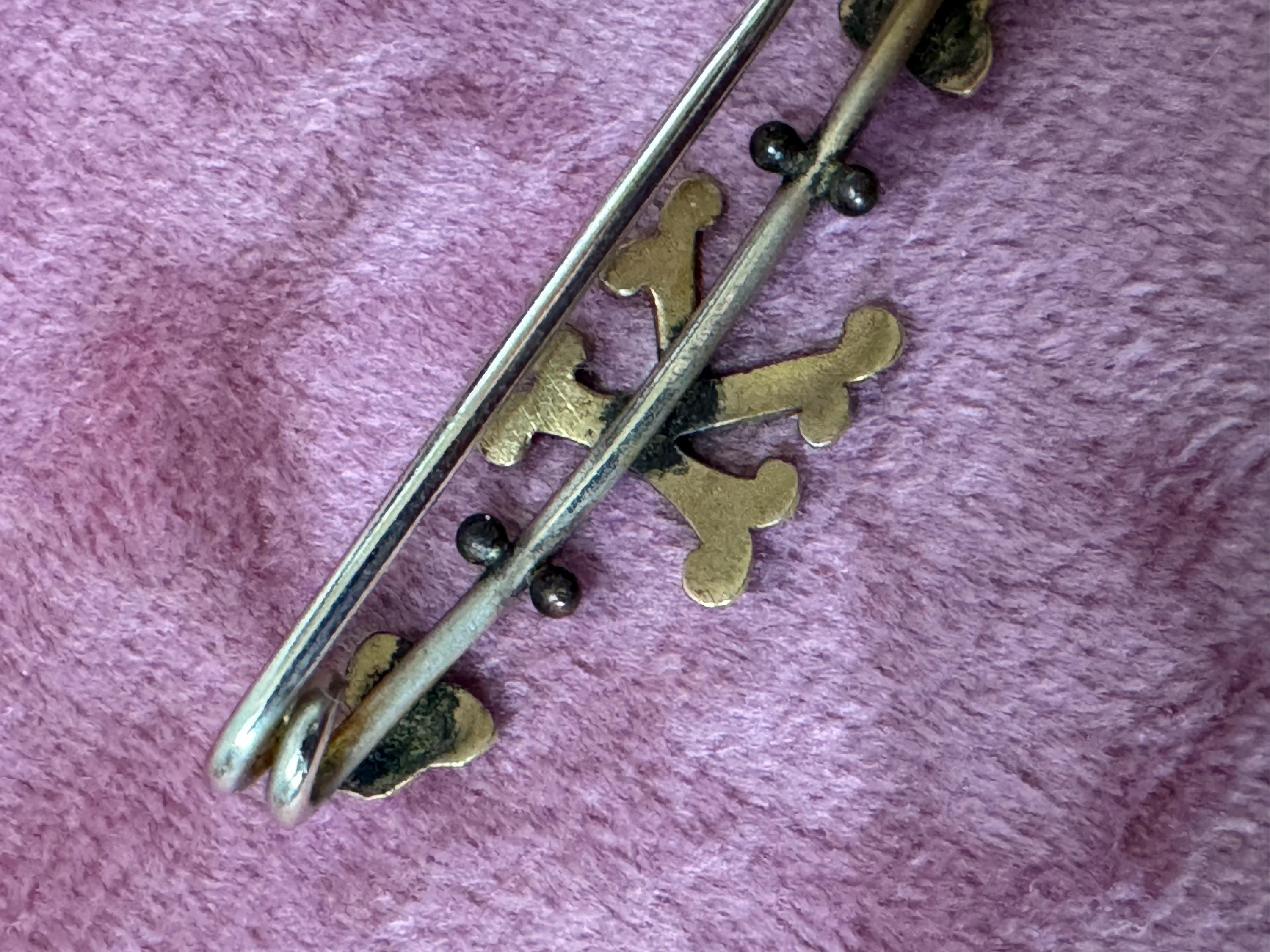 Antique gold pinchbeck Victorian monogram K brooch 1900s