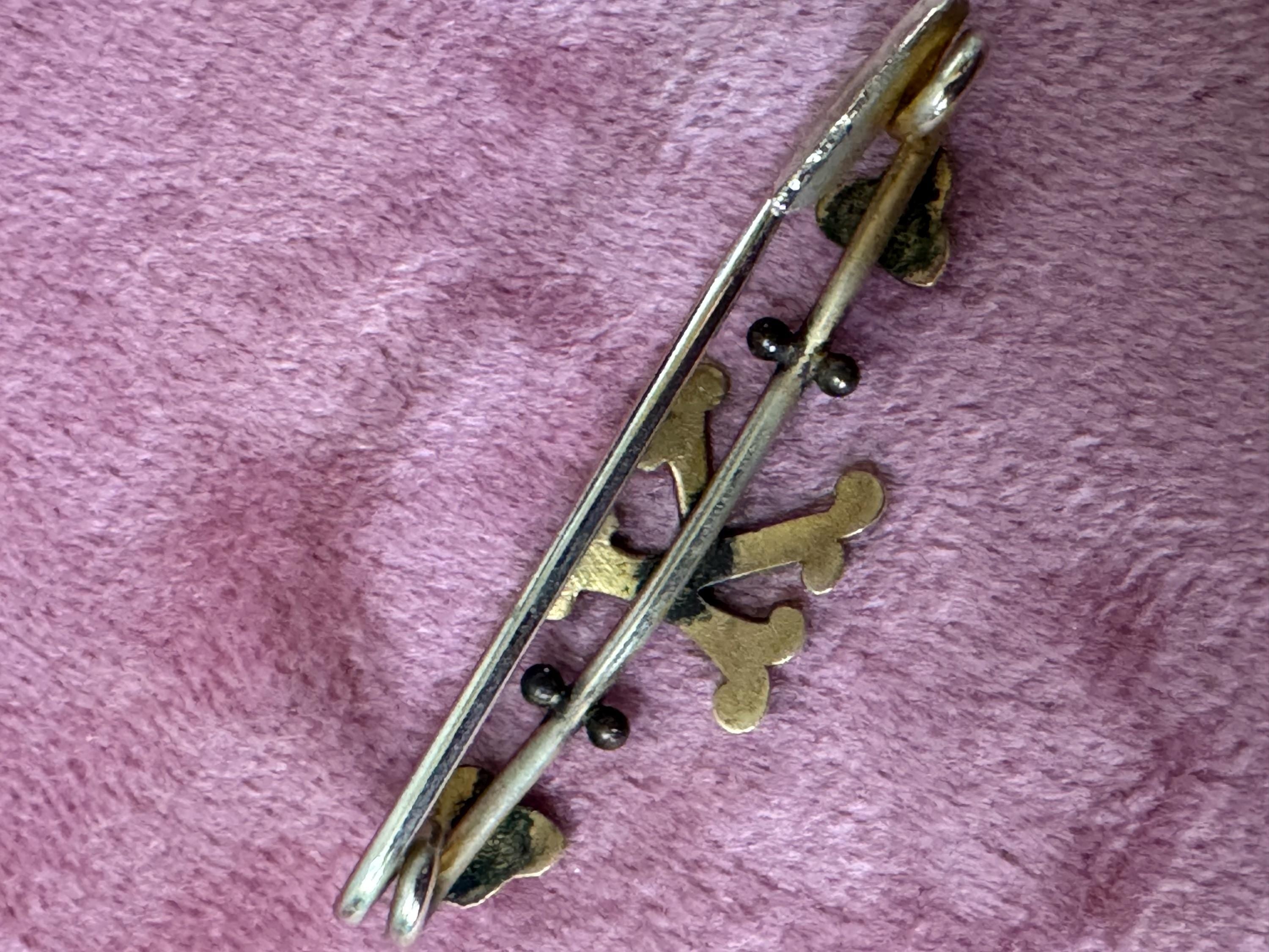Antique gold pinchbeck Victorian monogram K brooch 1900s