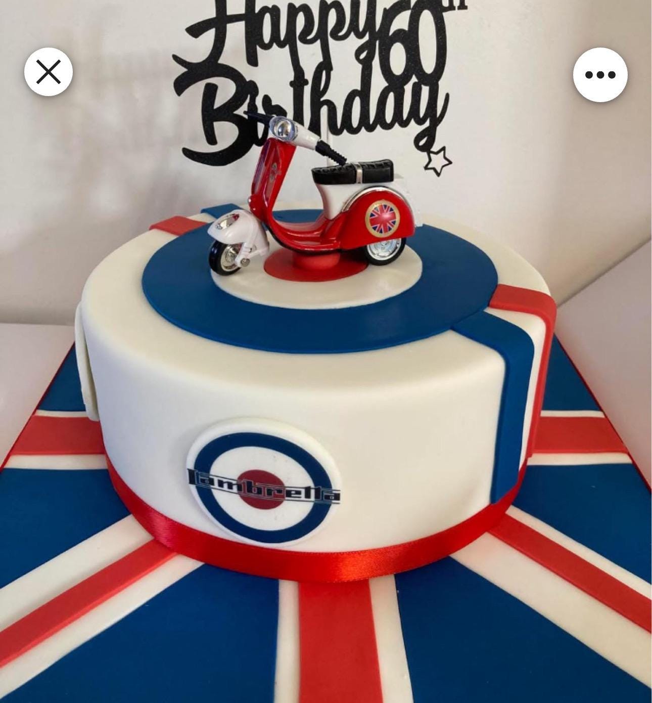 Beige Scooter Cake Topper: italian Motorbike Toy