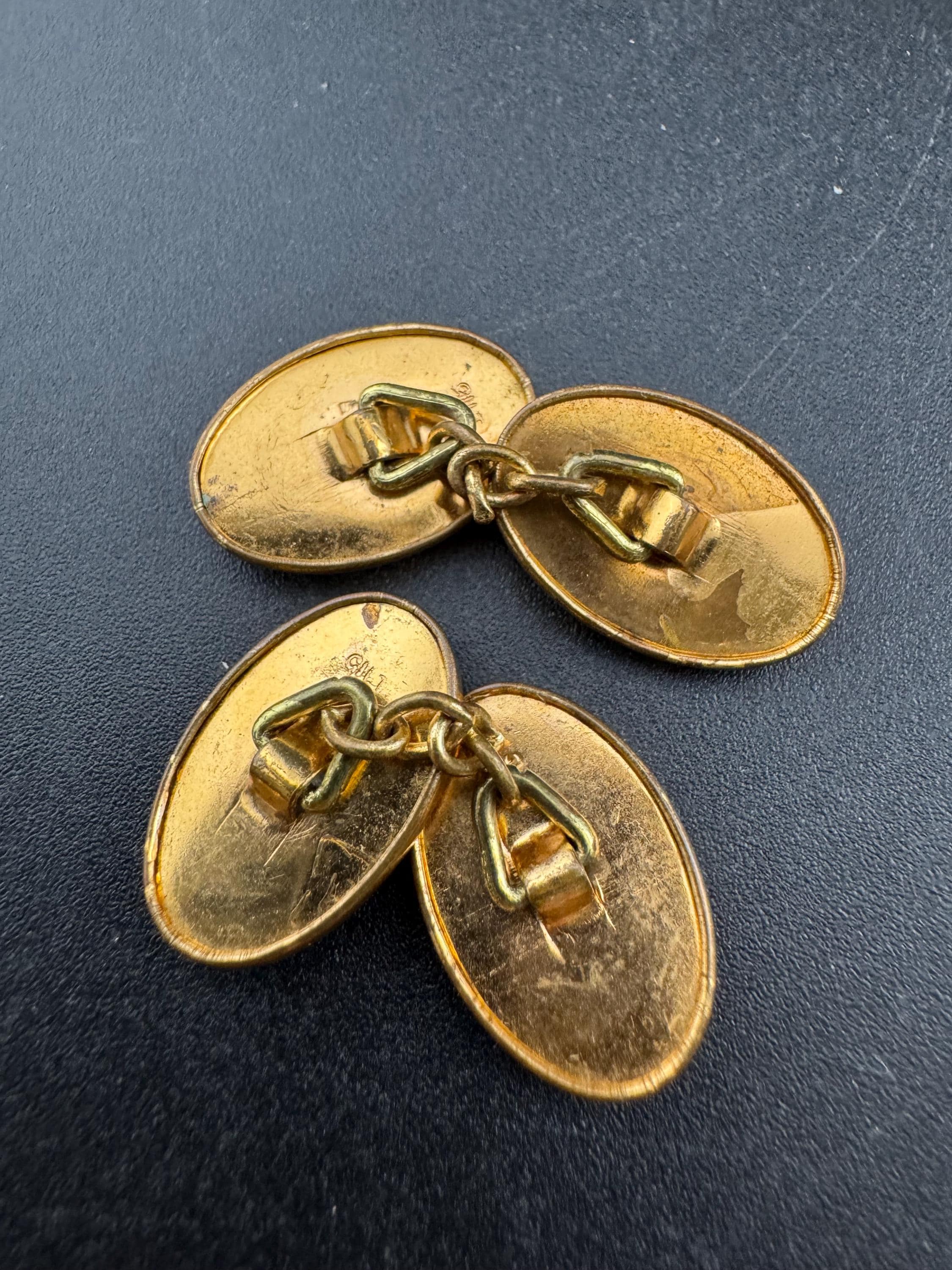 red tartan chain cufflinks, Scottish Vintage Scotland