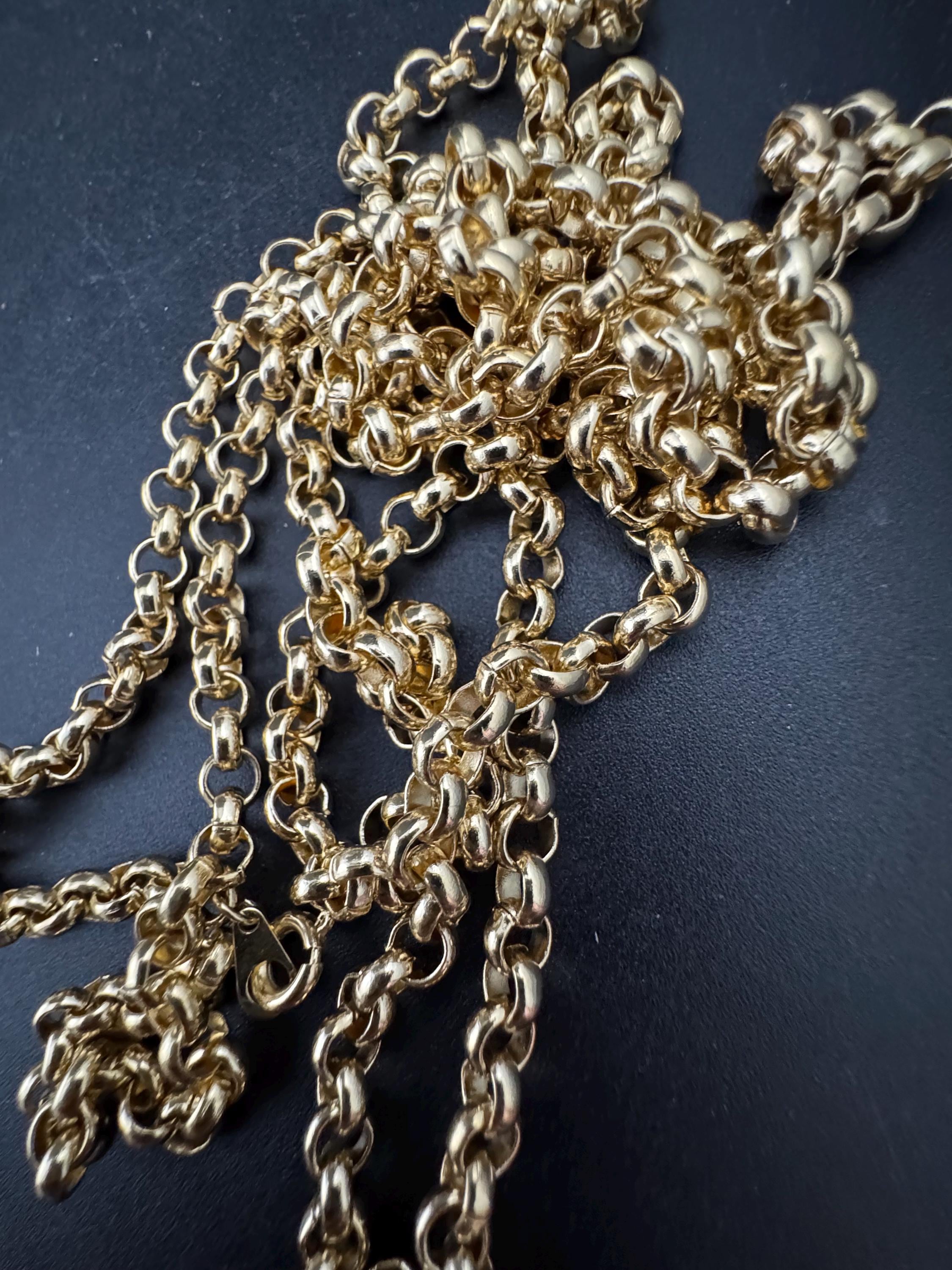 Vintage 80s Gold Plated Belcher Chain Necklace: 120cm Long