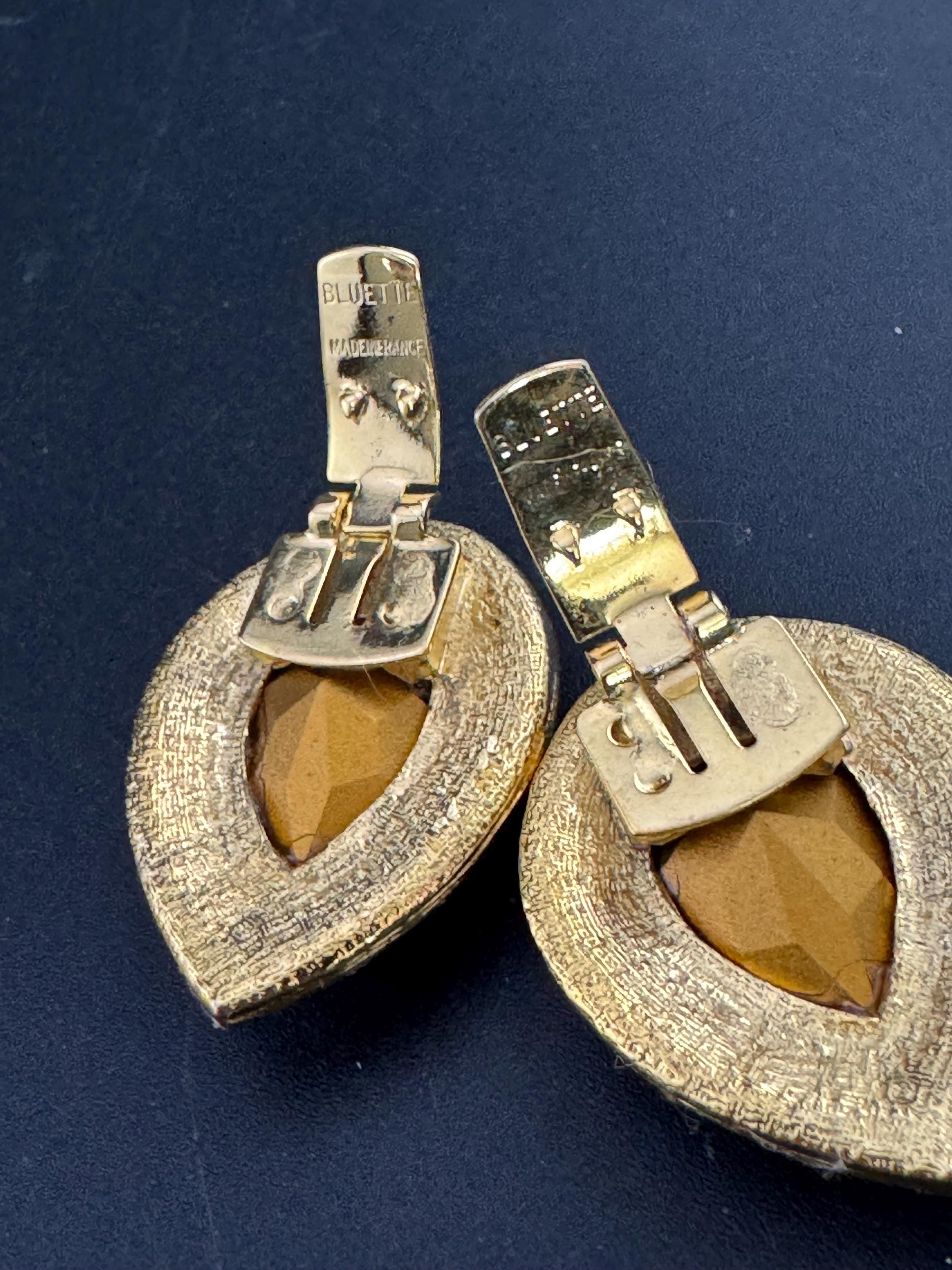Vintage Art Deco Swarovski Crystal Shoe Clips: Sapphire Bluette Pair
