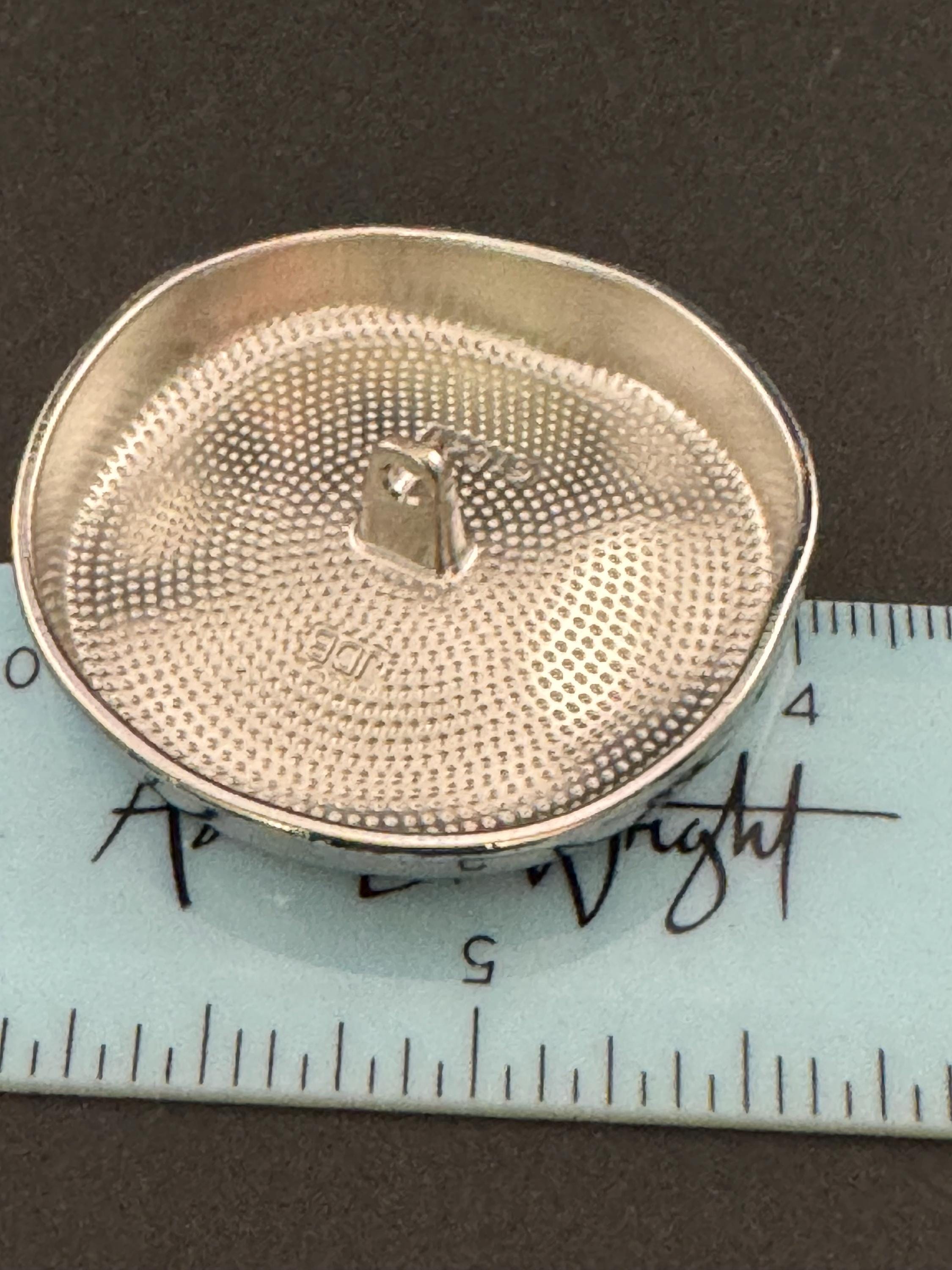 XL Silver Tone Coat Button: 42mm Metal Shank