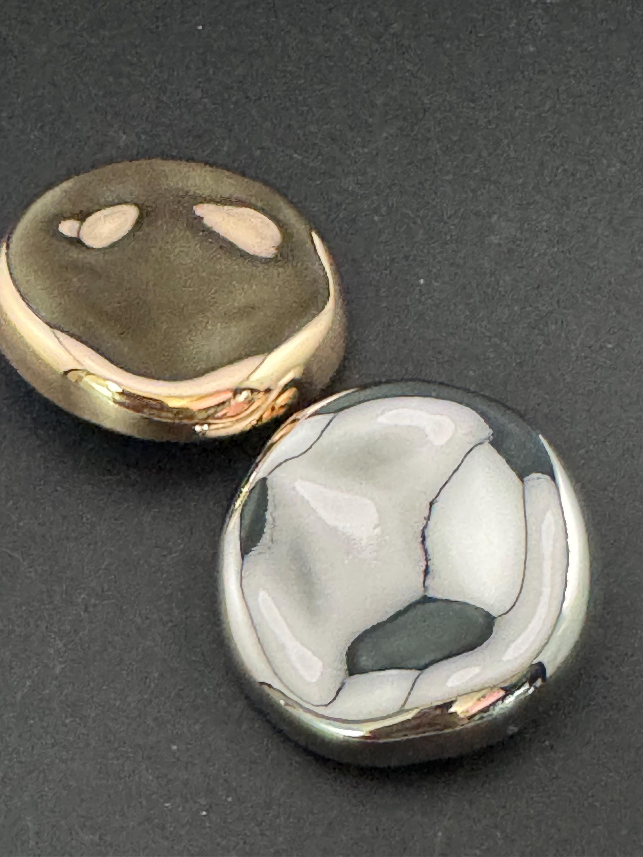 XL Silver Tone Coat Button: 42mm Metal Shank