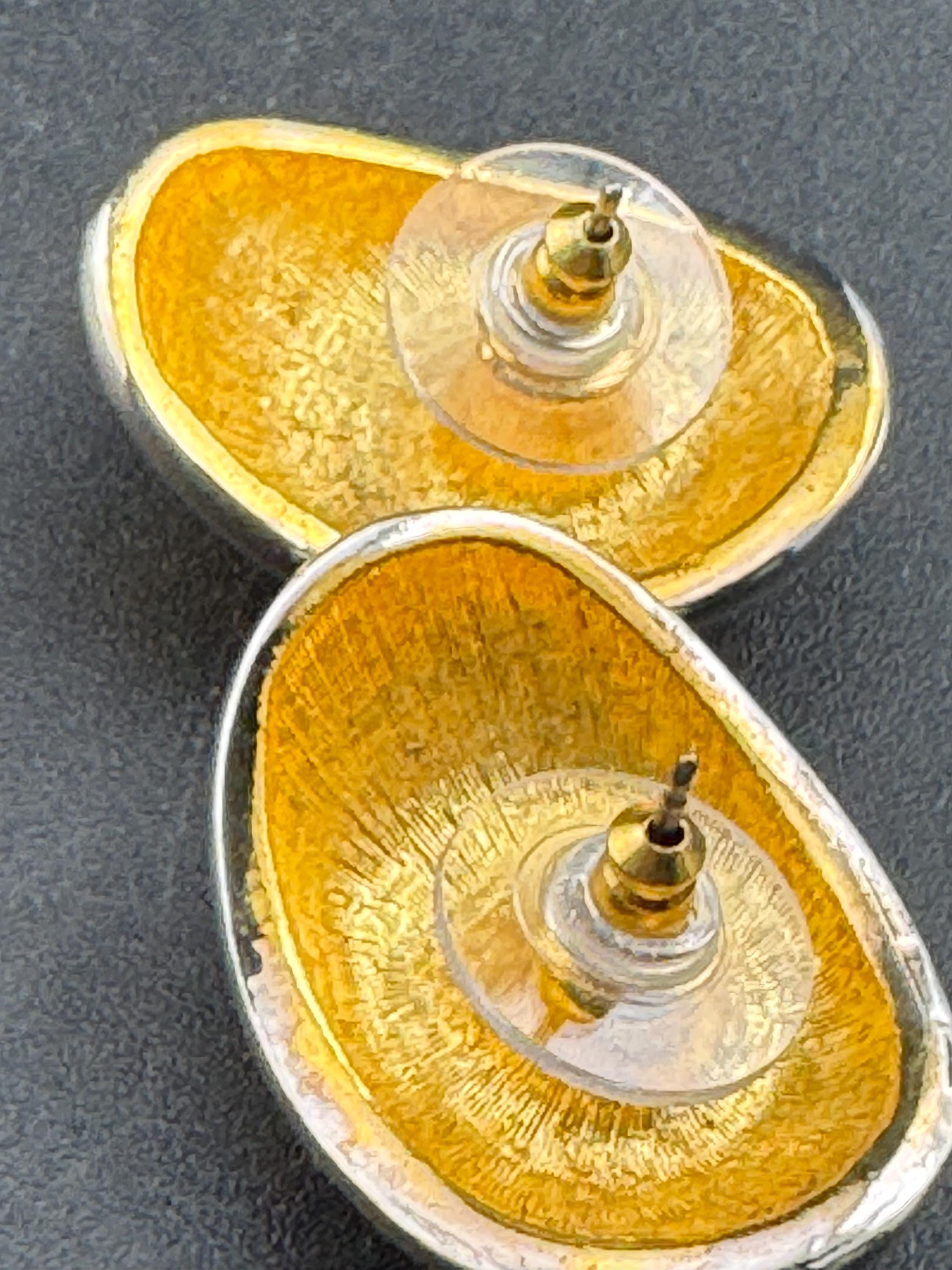 Retro high end gold and silver tone & clear diamanté domed constellation stars stud earrings for pierced ears