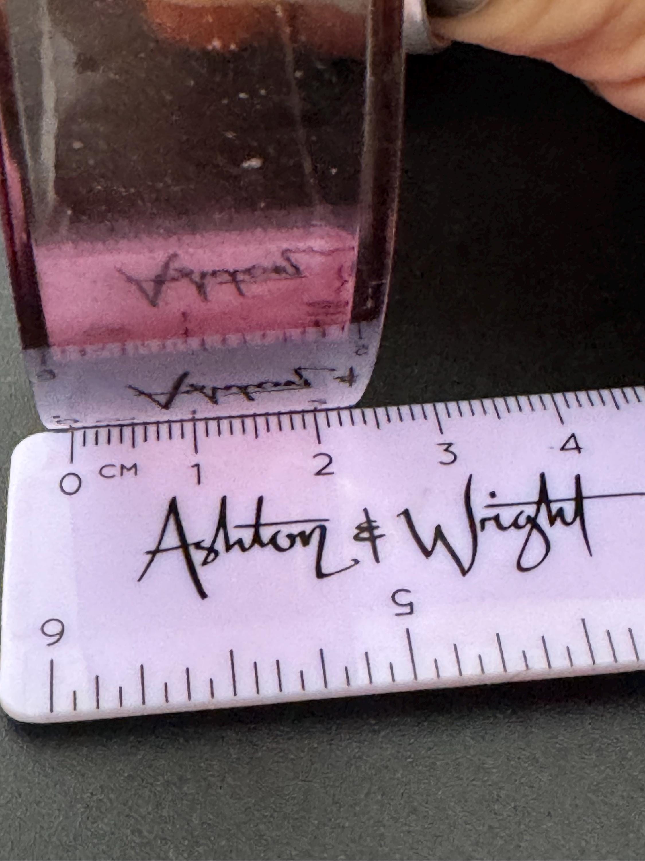 Pink Acrylic Bangle: Sterling Silver Band, Hallmarks - BLOCK Studio