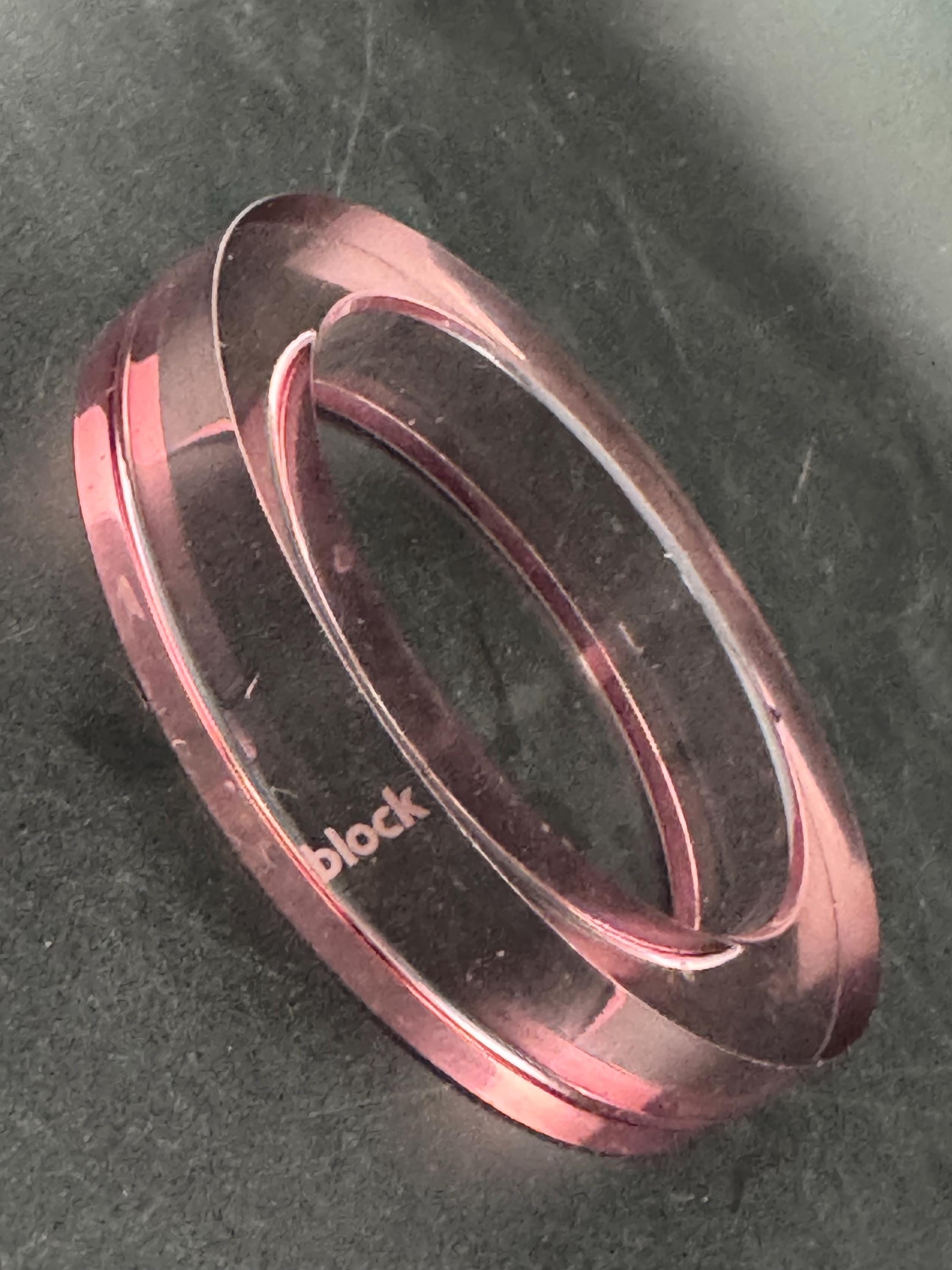 Cornish designer signed BLOCK studio 16mm wide pink acrylic bangle