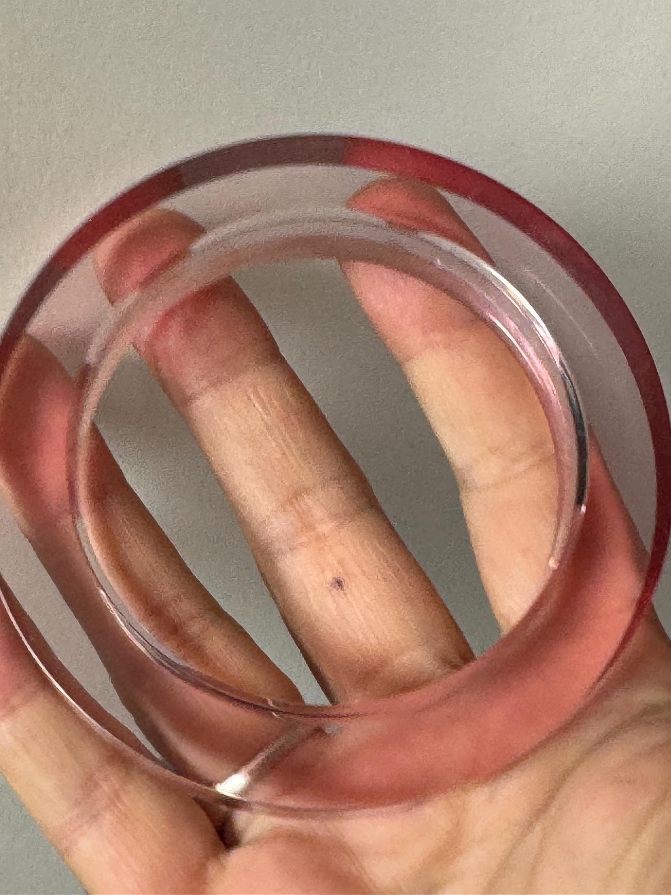 Cornish designer signed BLOCK studio 16mm wide pink acrylic bangle