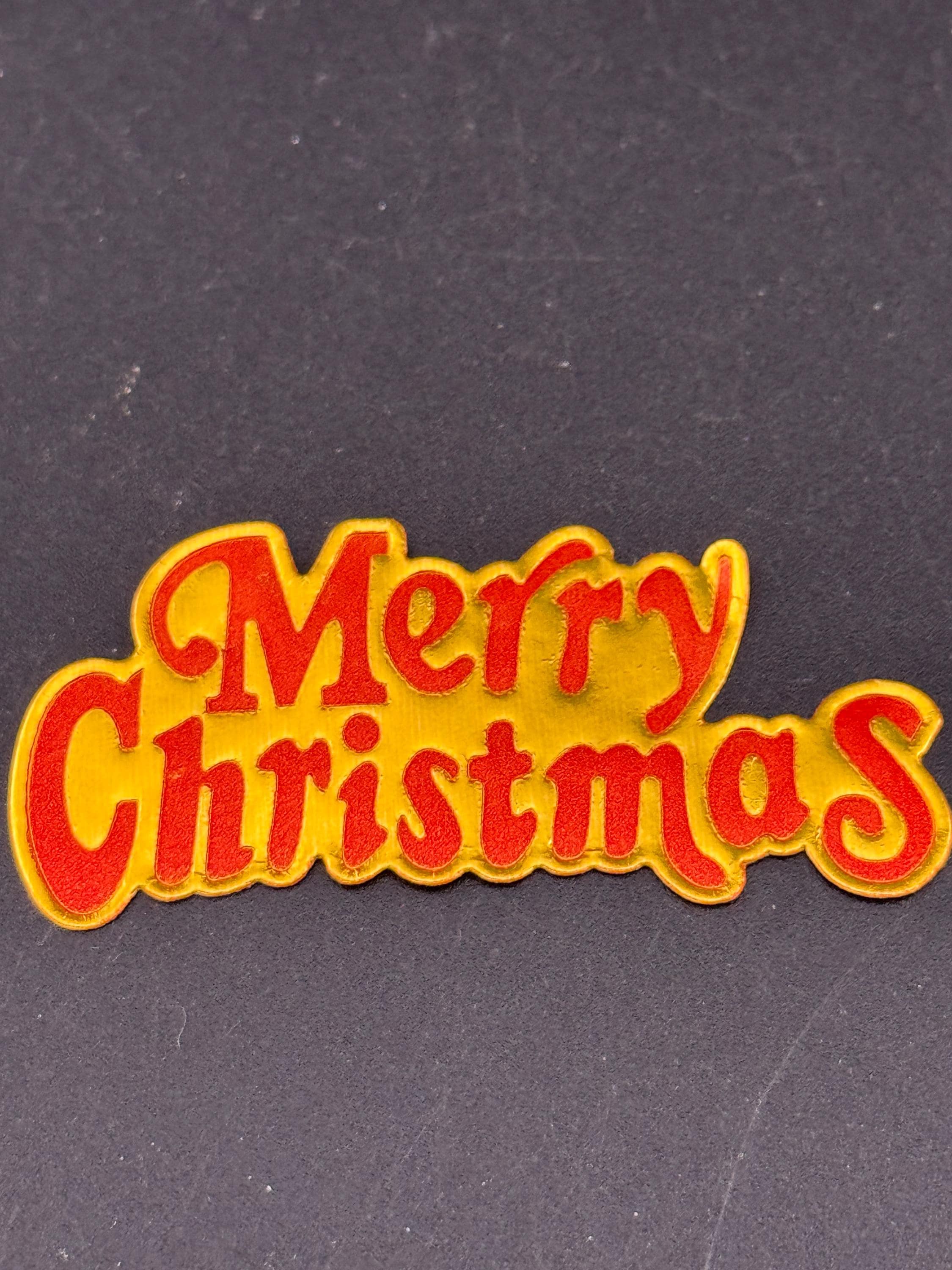 Vintage Merry Christmas Cake Topper: 1960s Cardboard Decoration