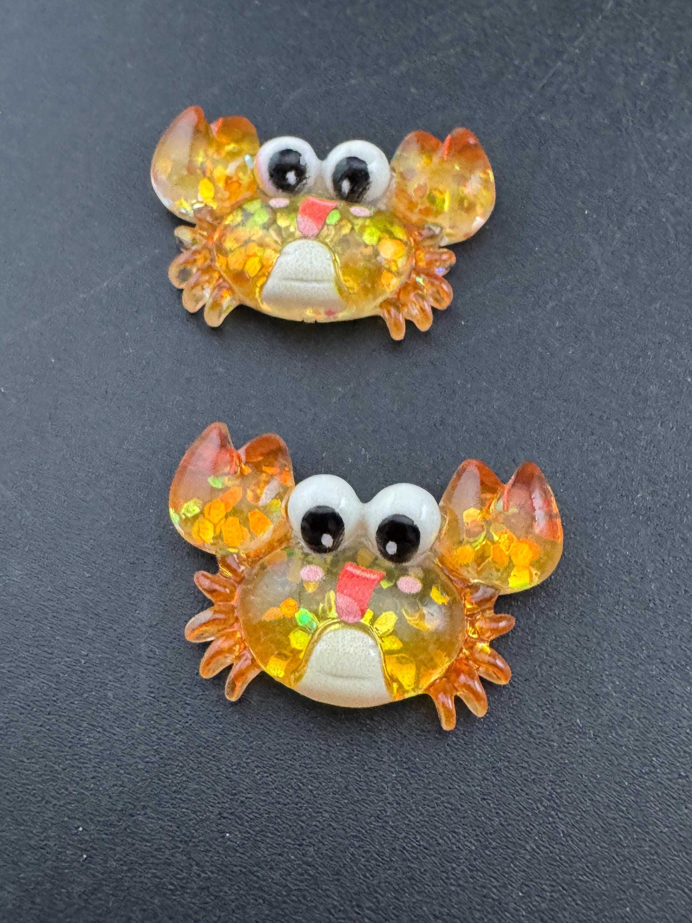 Glitter Resin Dolphin, Crab, or Jellyfish Cake Toppers - 2pc Set