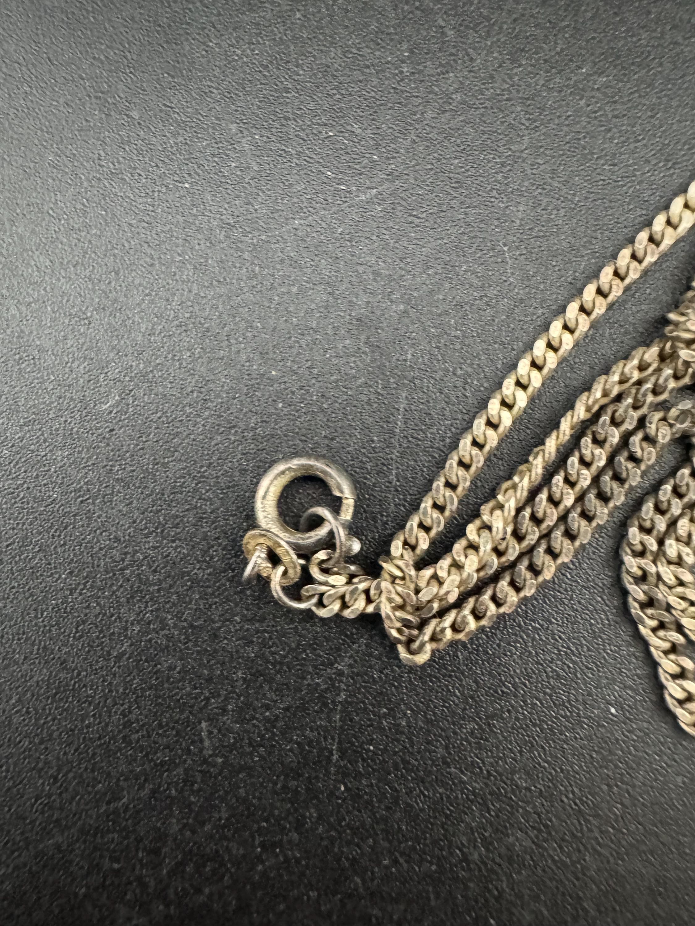 Signed CJL Carrick 925 Silver pendant necklace Charles Rennie Mackintosh style, arts & crafts