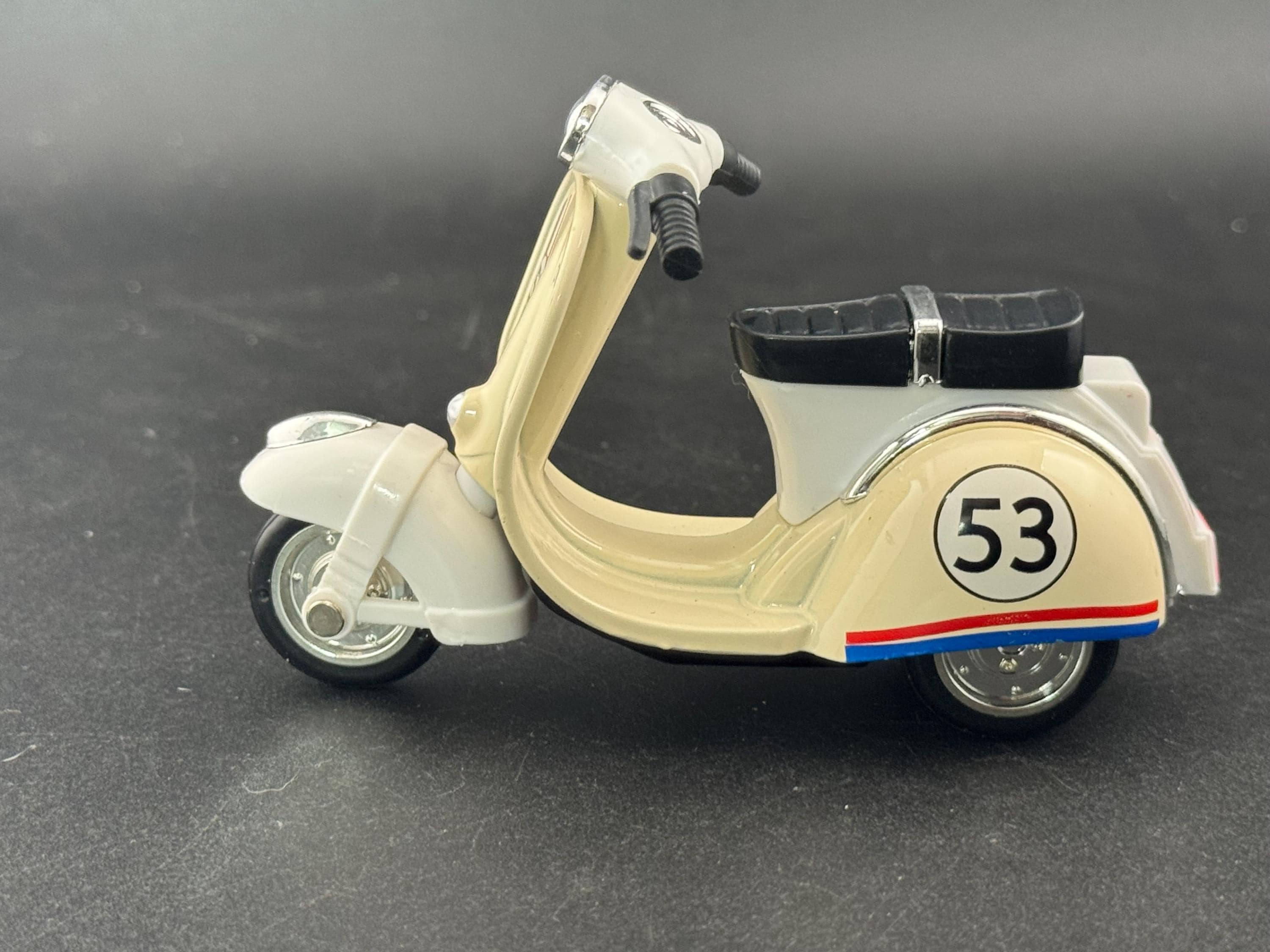 Beige Scooter Cake Topper: italian Motorbike Toy