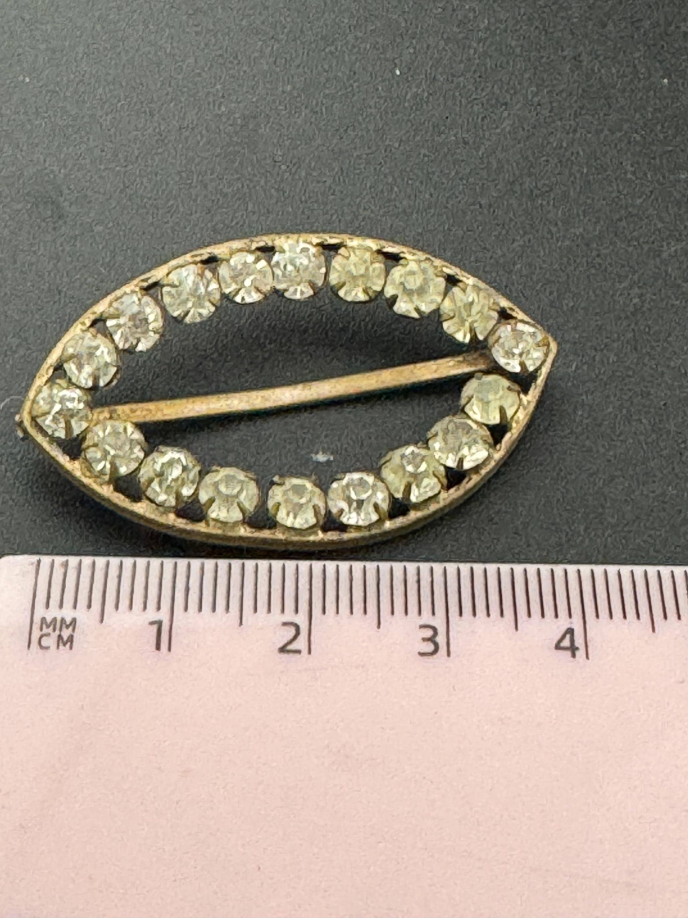 Vintage Czech Diamante Belt Buckle: Gold Tone Rhinestone Wedding Sash