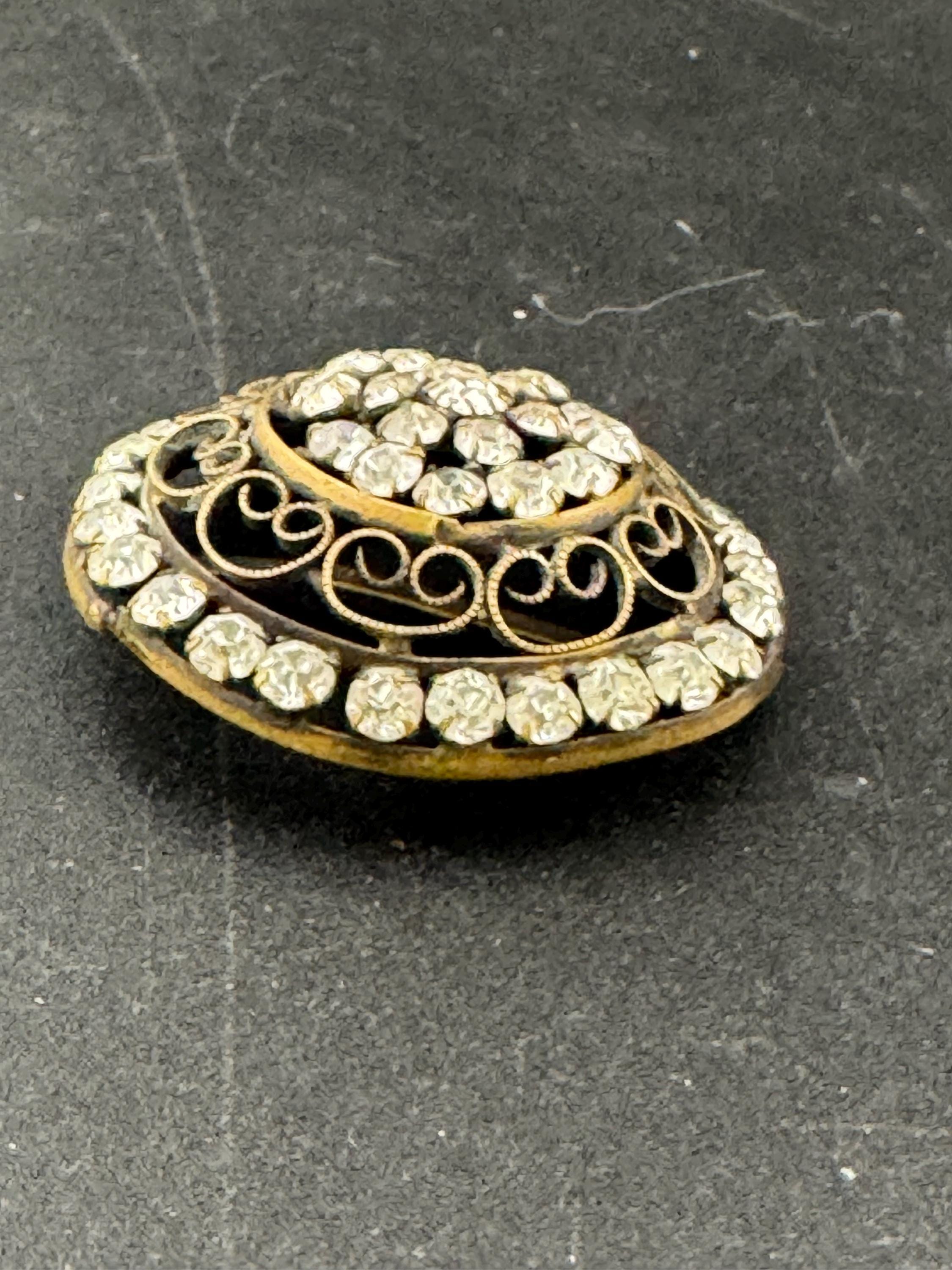 Vintage Czech Diamante Belt Buckle: Clear Glass Rhinestone Wedding Sash