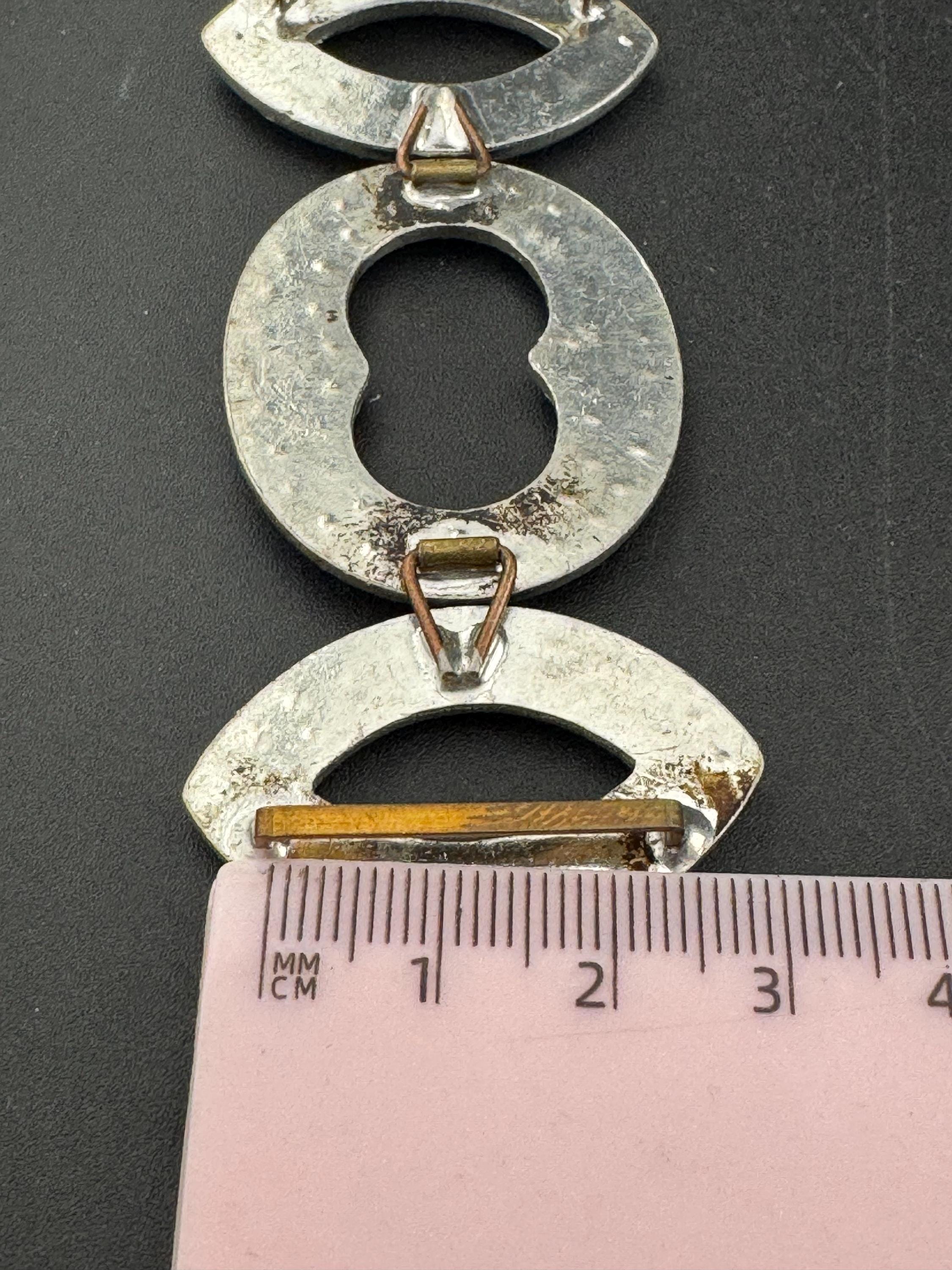 Antique Czech Art Deco 1920s 1930s wide double 2 part Glass Diamante Belt Buckle paste rhinestone Bridal Wedding Sash Adornment Fitting