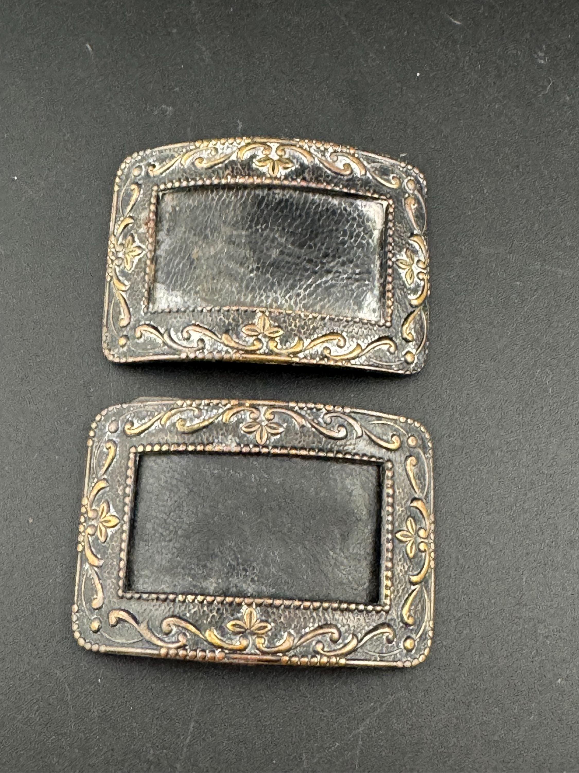Pair Steel metal 2 x Shoe Clips Belt Buckle Georgian victorian Antique Vintage stage theatre couture dressmaking steampunk