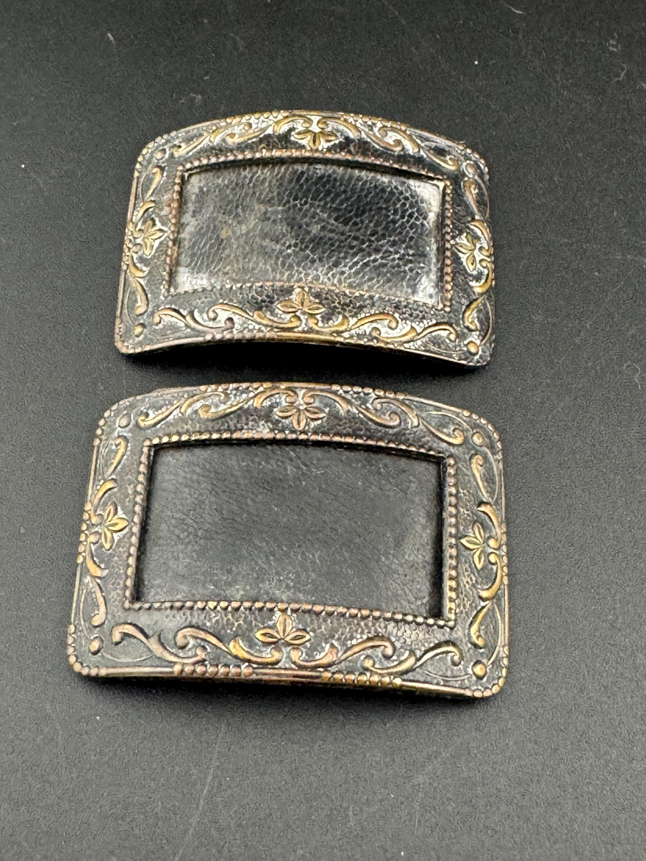 Pair Steel metal 2 x Shoe Clips Belt Buckle Georgian victorian Antique Vintage stage theatre couture dressmaking steampunk