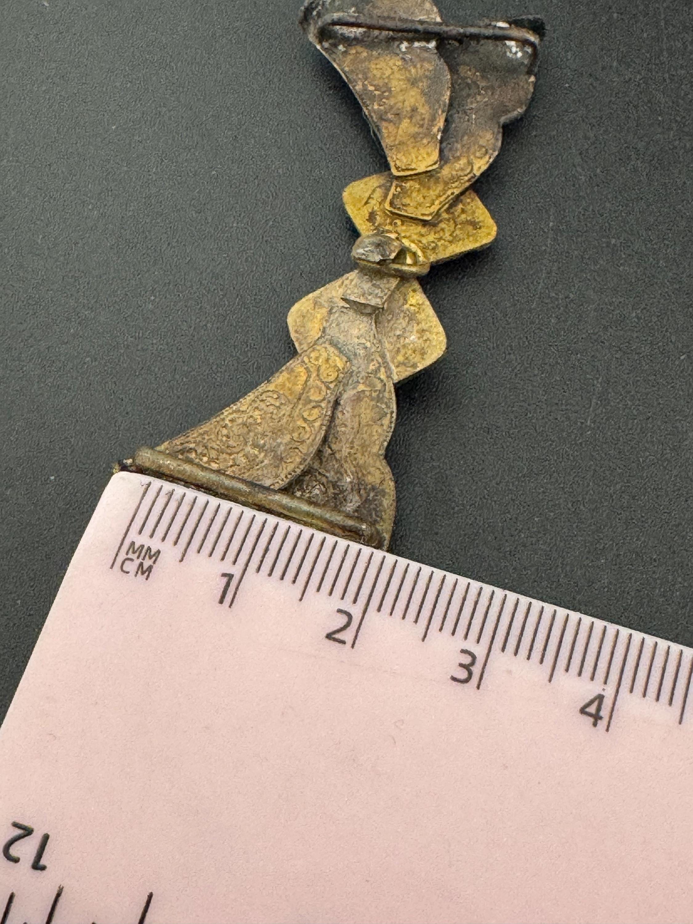 Antique Art Deco Cloisonne Enamel Belt Buckle: Yellow & Blue, 1920s