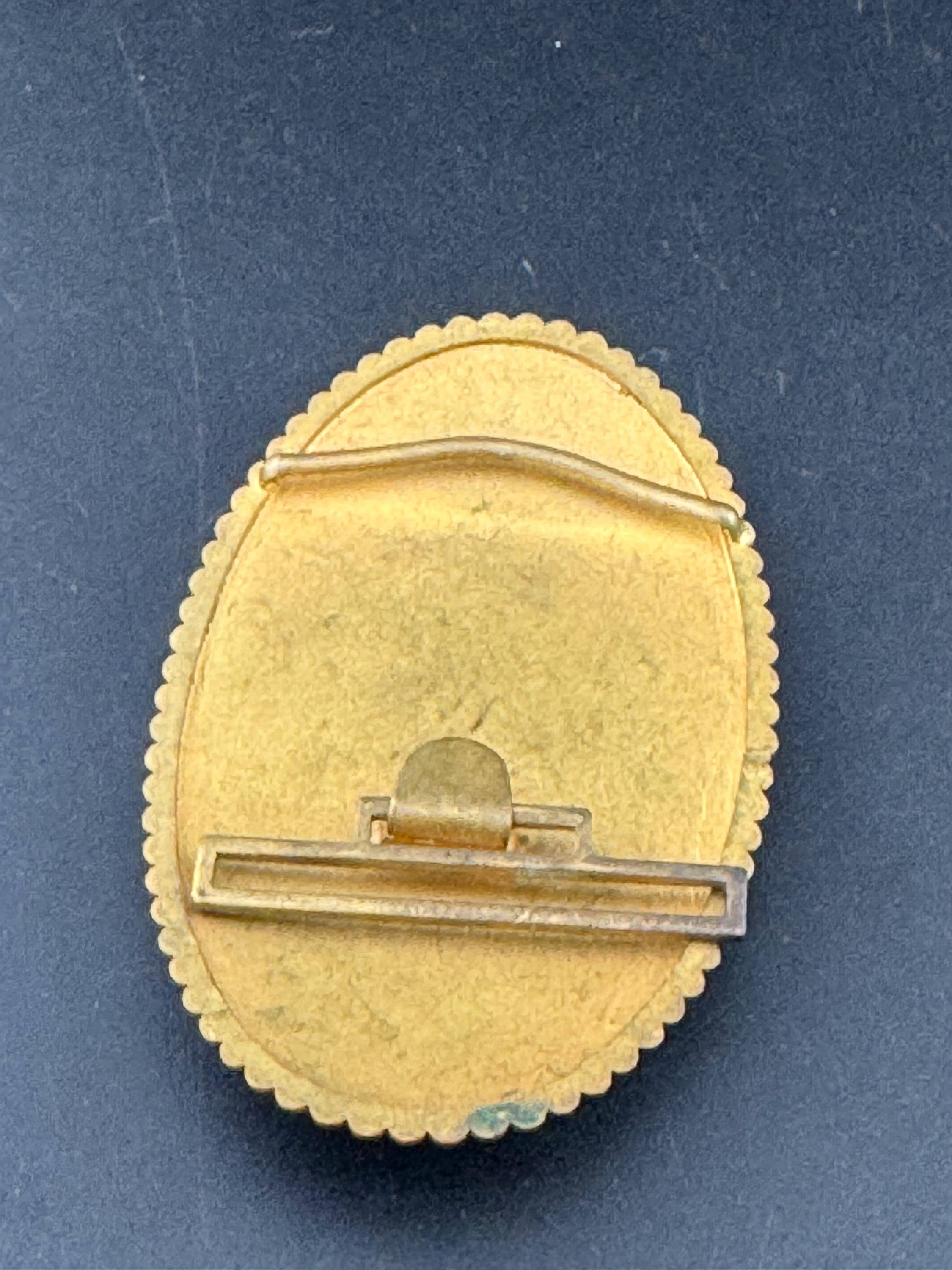 Oversized XL Antique Czech gold Gilt Ormolu pink rhinestone red cabochon oval metal Belt Buckle Georgian Victorian