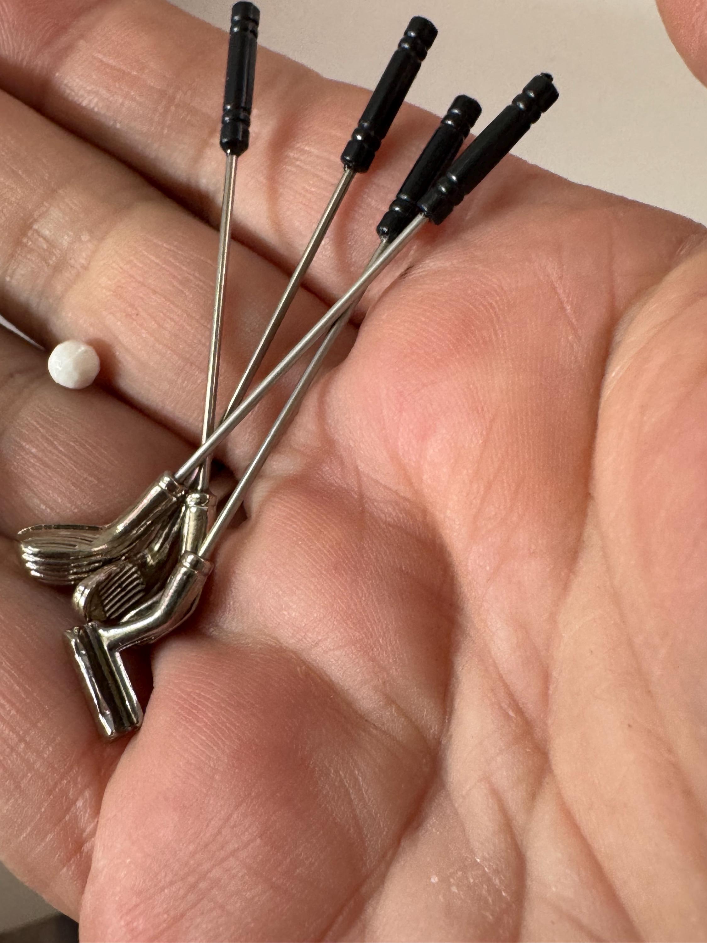 Miniature Golf Club Set: Dollhouse Cake Topper Decoration