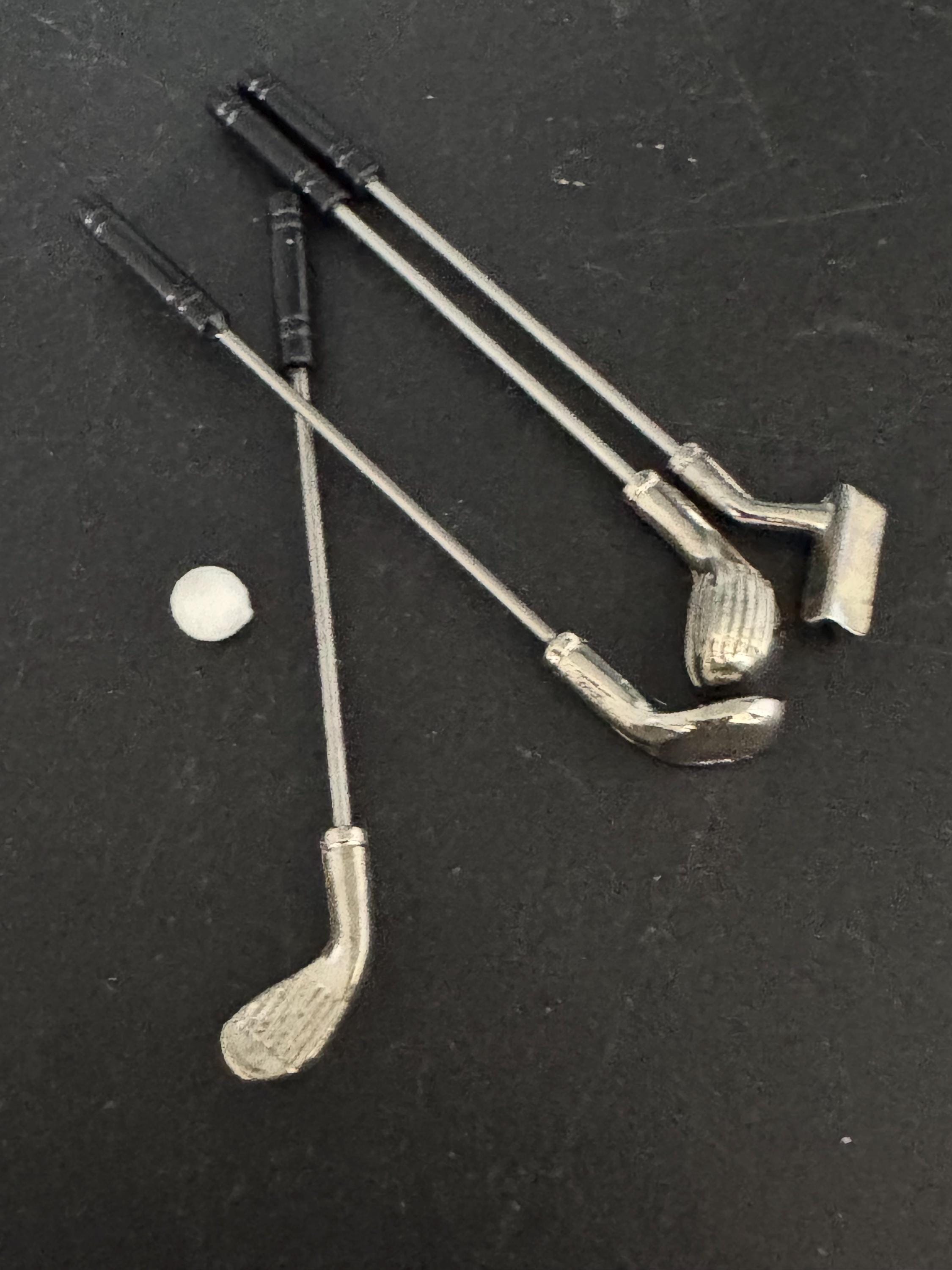 Miniature Golf Club Set: Dollhouse Cake Topper Decoration