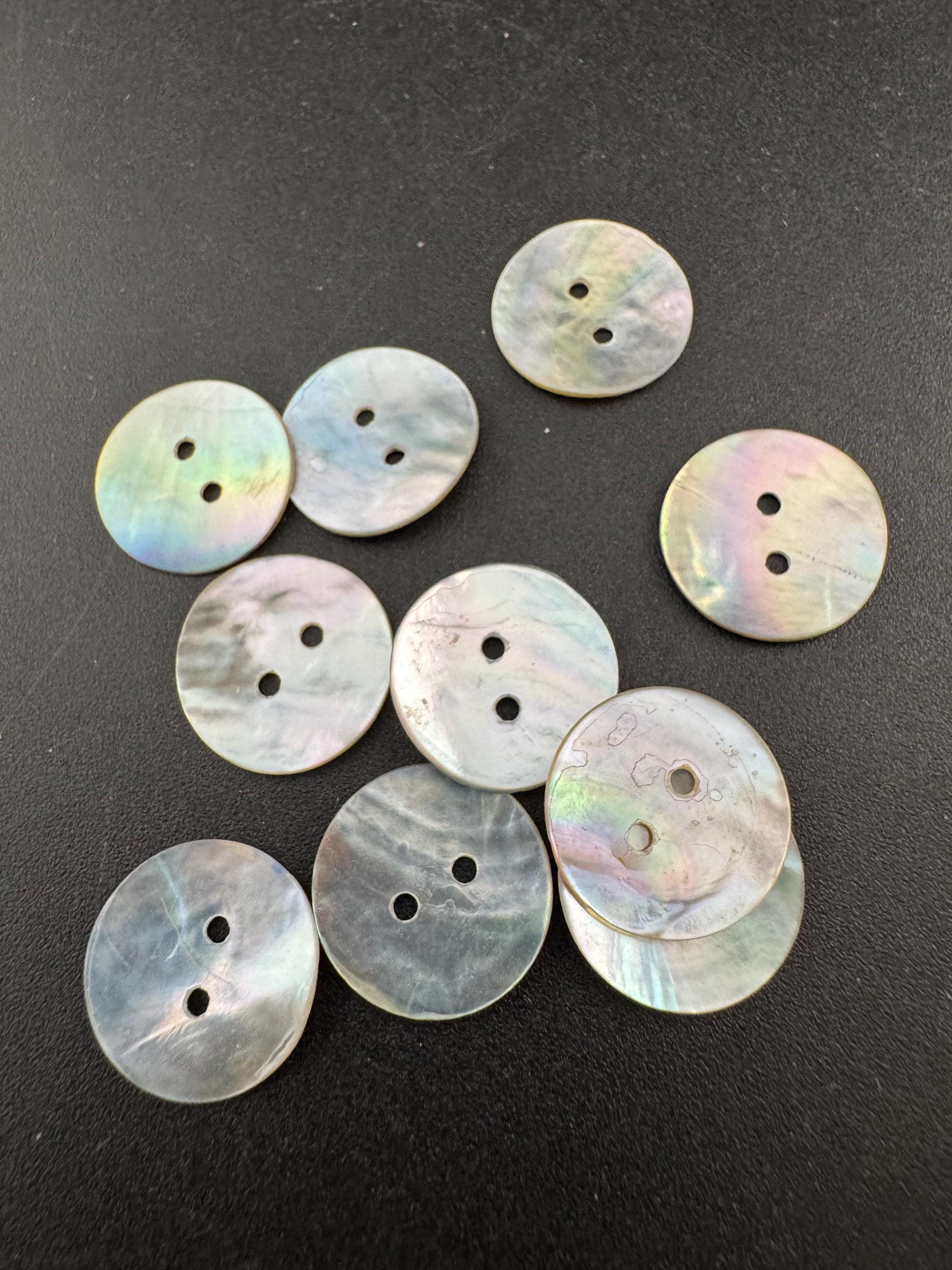 10 x 15mm small round natural MOP Mother of Pearl Buttons
