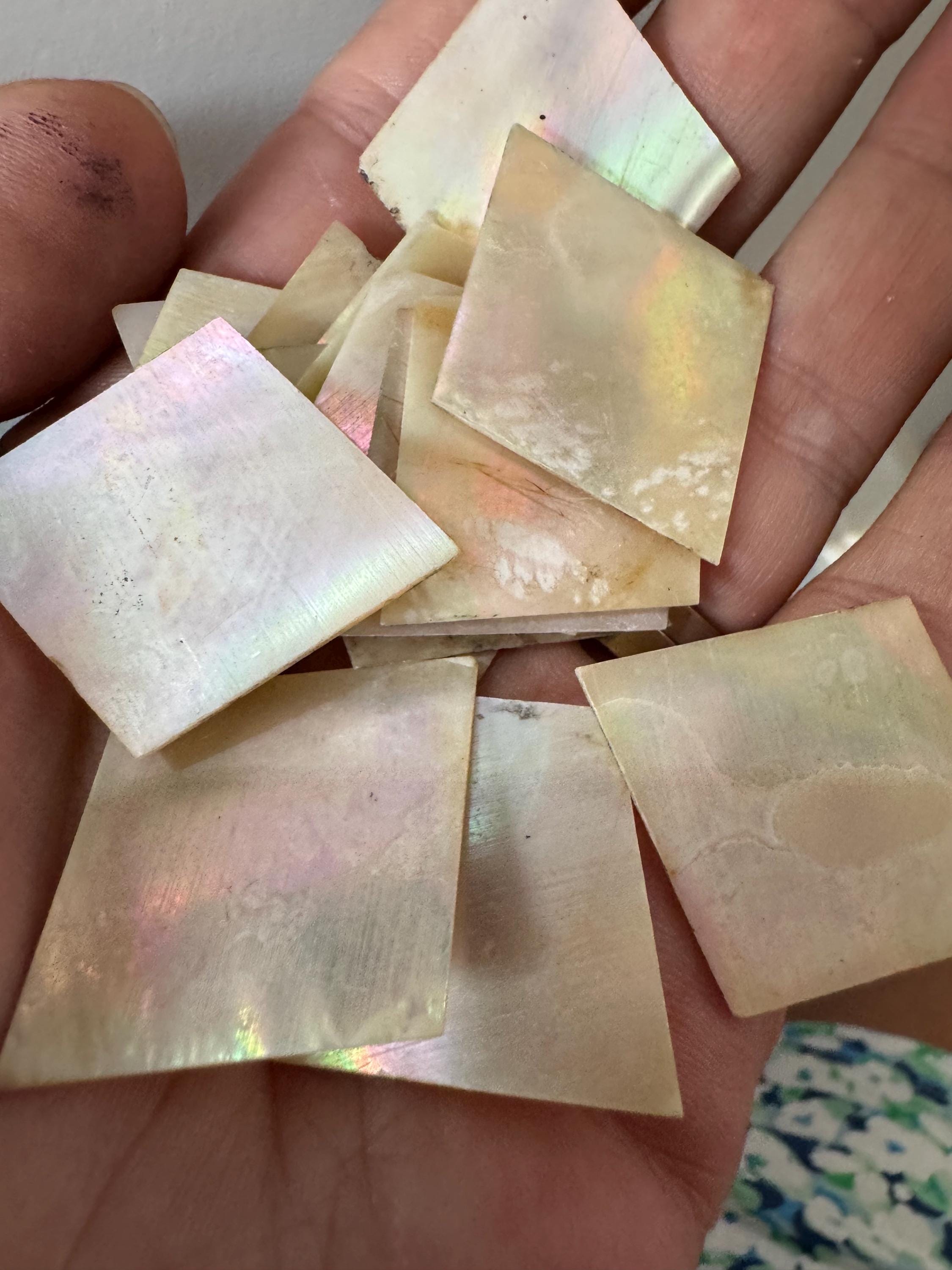 price per piece antique mother of pearl Chinese diamond gaming counters circa 17-1800s ideal for jewellery upcycle project Quing dynasty