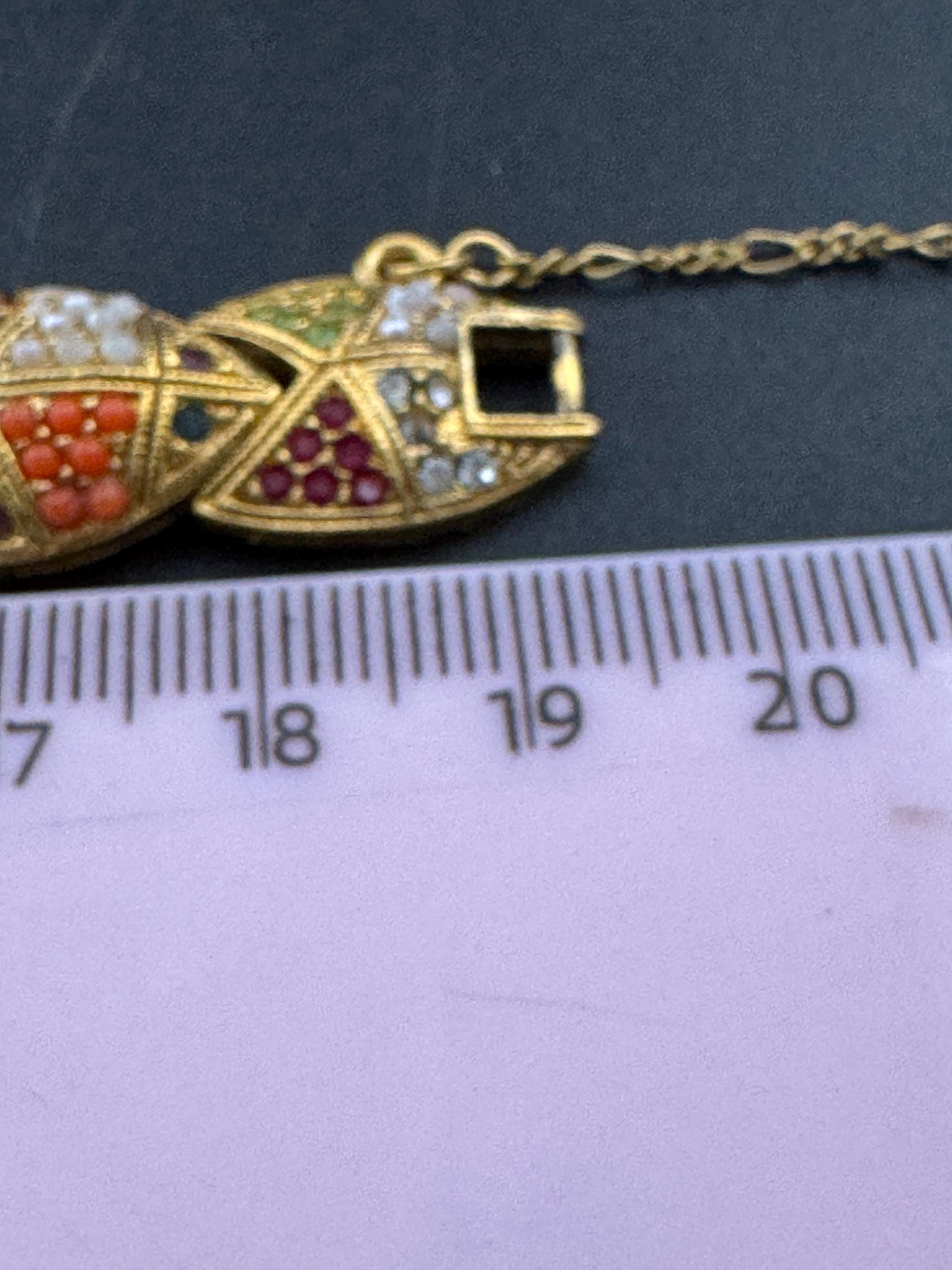 Vintage D’orlan Susan Caplan 22ct triple gold plated rainbow Swarovski crystal bracelet, signed