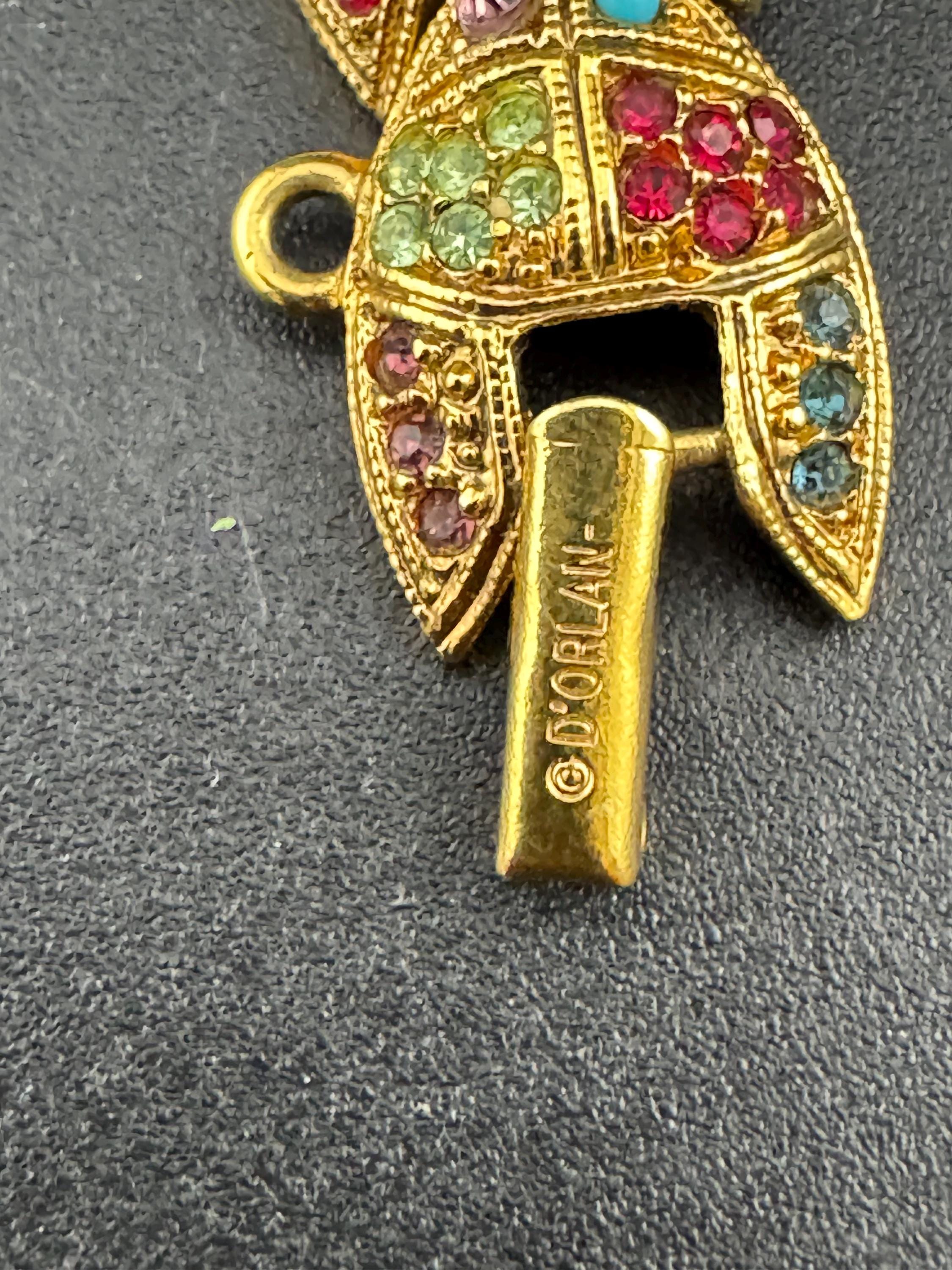 Vintage D’orlan Susan Caplan 22ct triple gold plated rainbow Swarovski crystal bracelet, signed