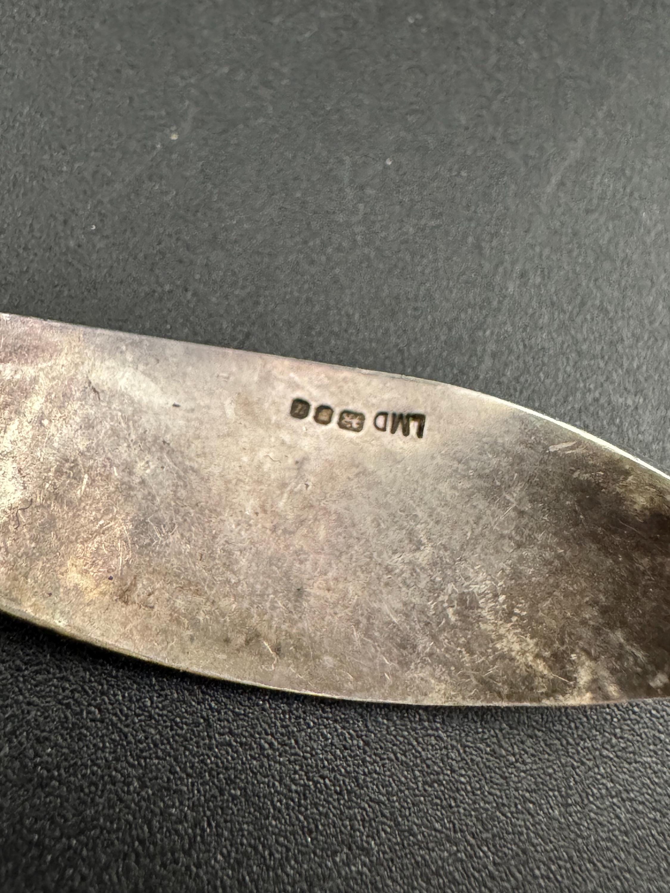 vintage green enamel artisan modernist pendant for a chain 925 sterling silver London hallmarks LMD