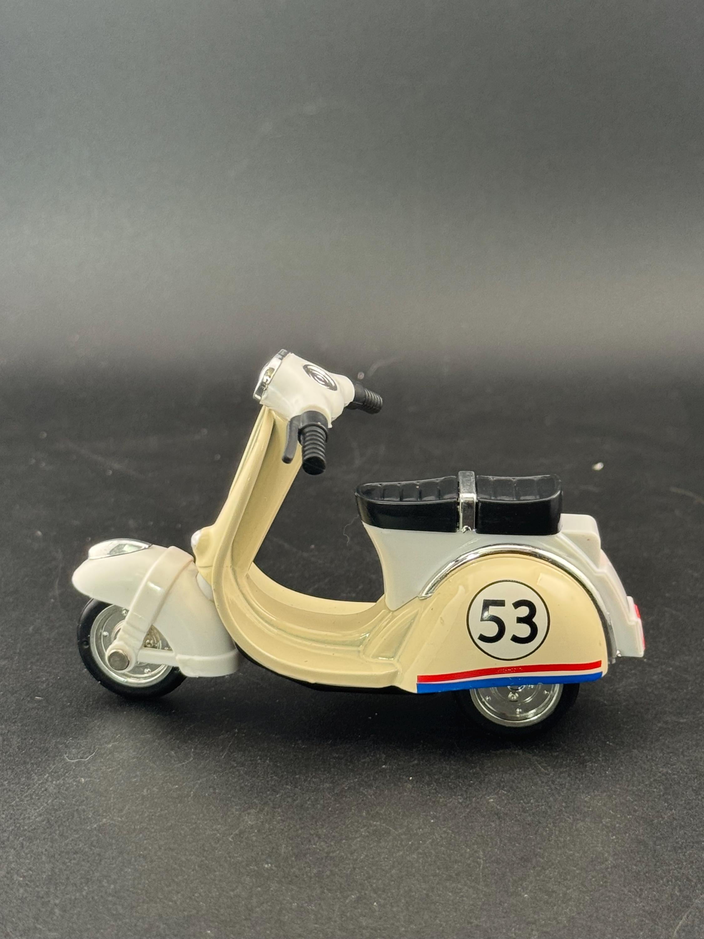 Beige Scooter Cake Topper: italian Motorbike Toy