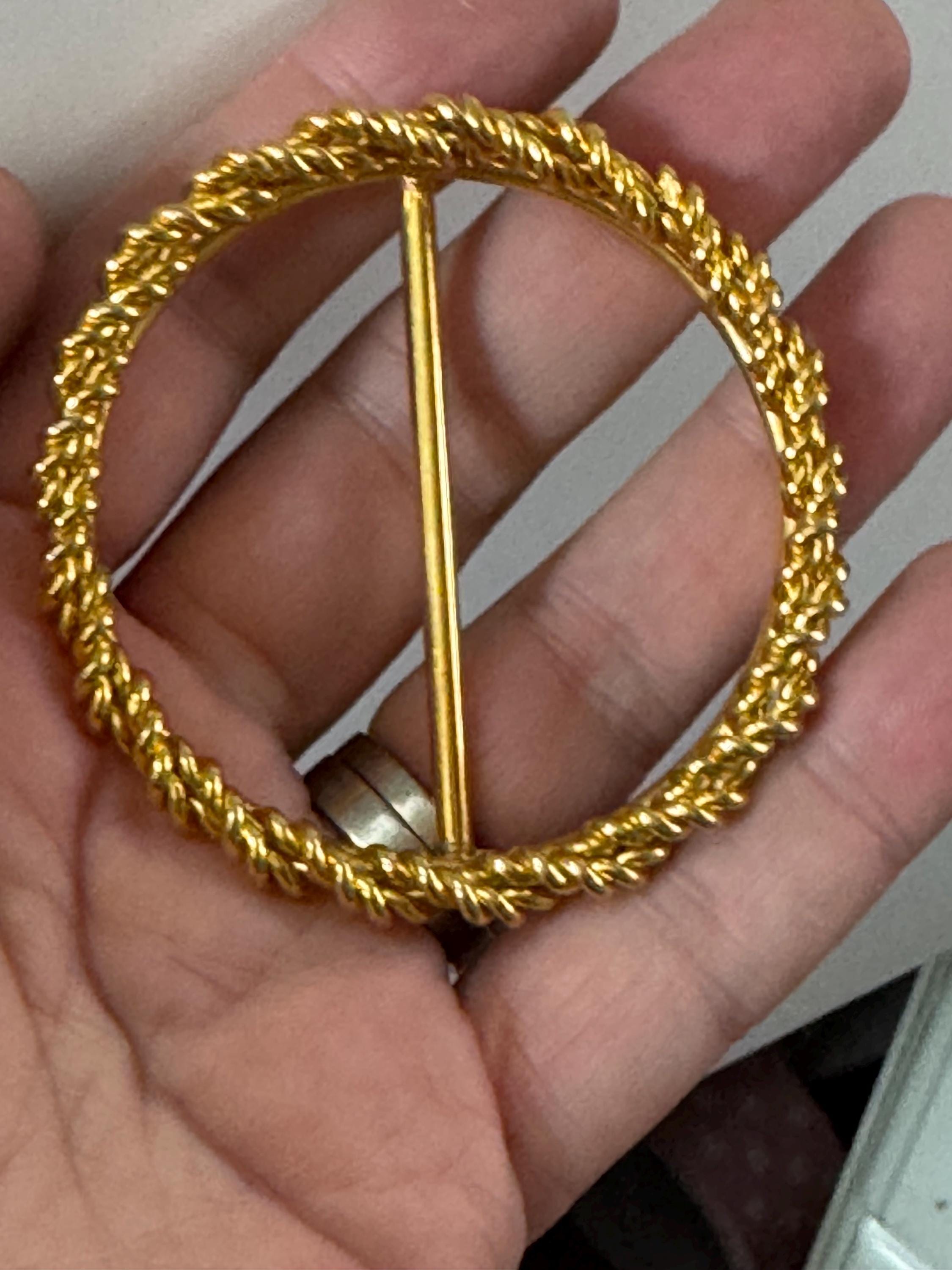 vintage gold tone nautical rope twist 6cm round ladies belt buckle, dressmaking sewing haberdashery