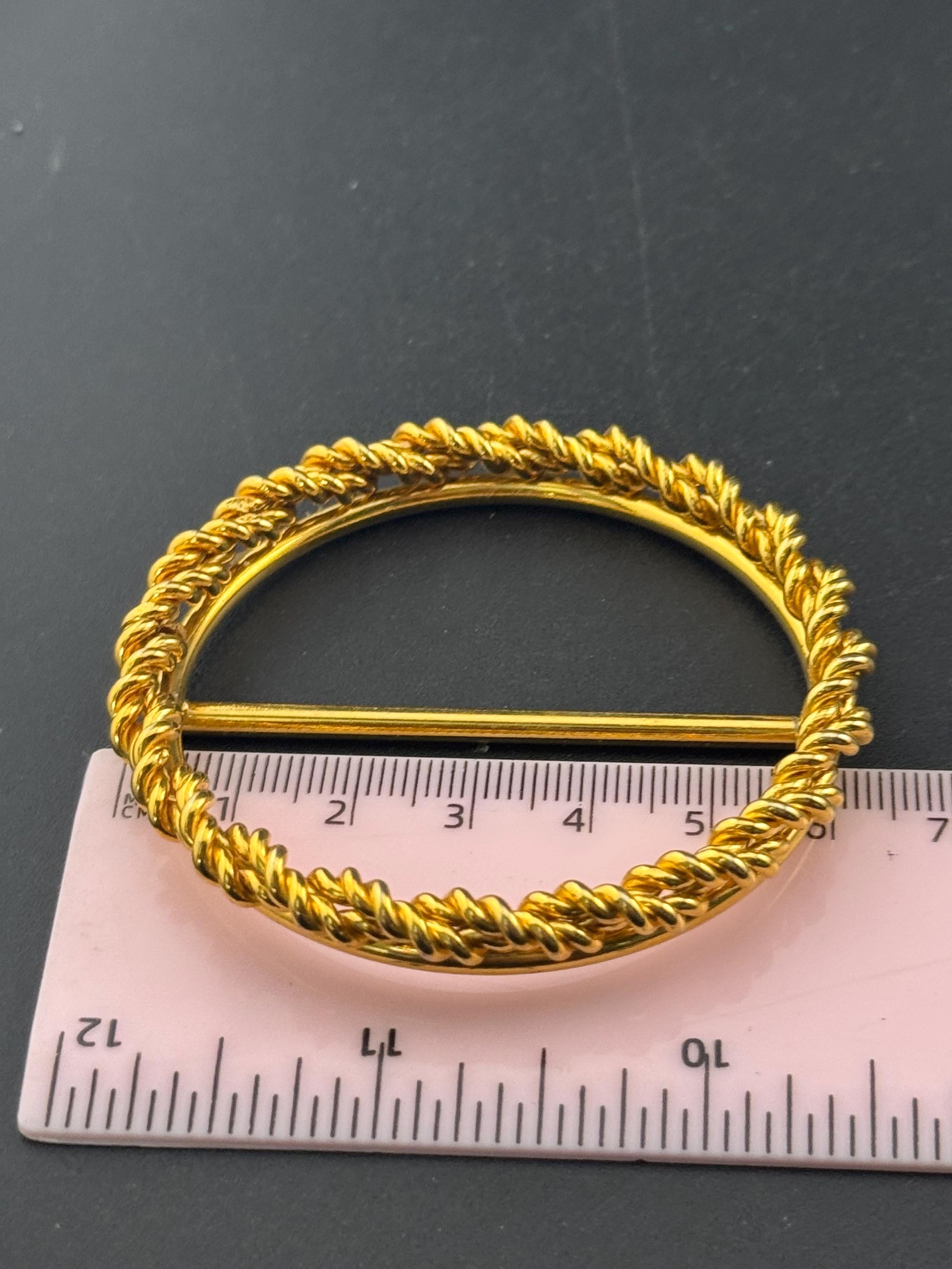 vintage gold tone nautical rope twist 6cm round ladies belt buckle, dressmaking sewing haberdashery