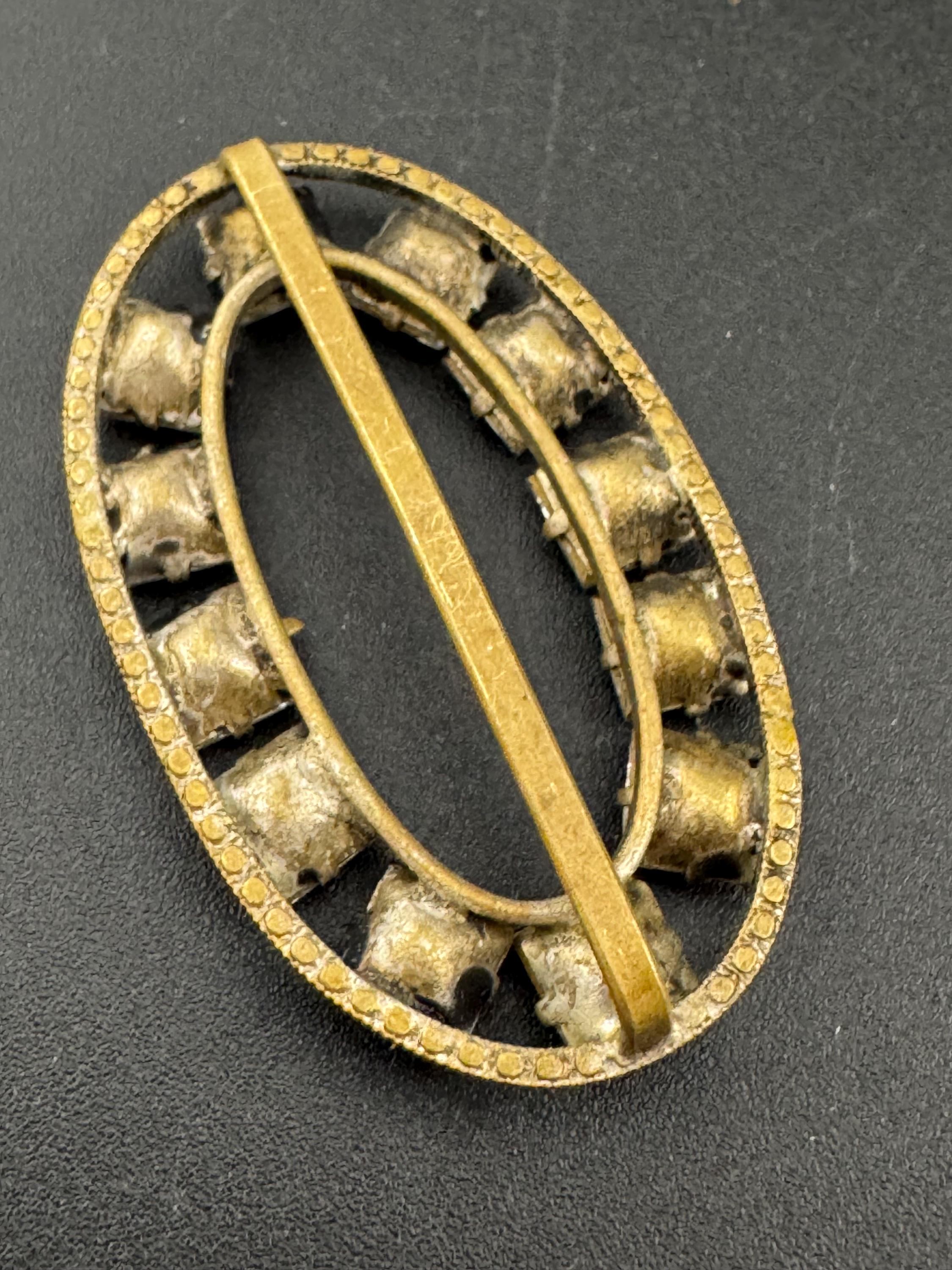 vintage Czech gold tone claw set square Clear Glass Diamante Belt Buckle, old paste rhinestone Wedding Adornment choker Fitting