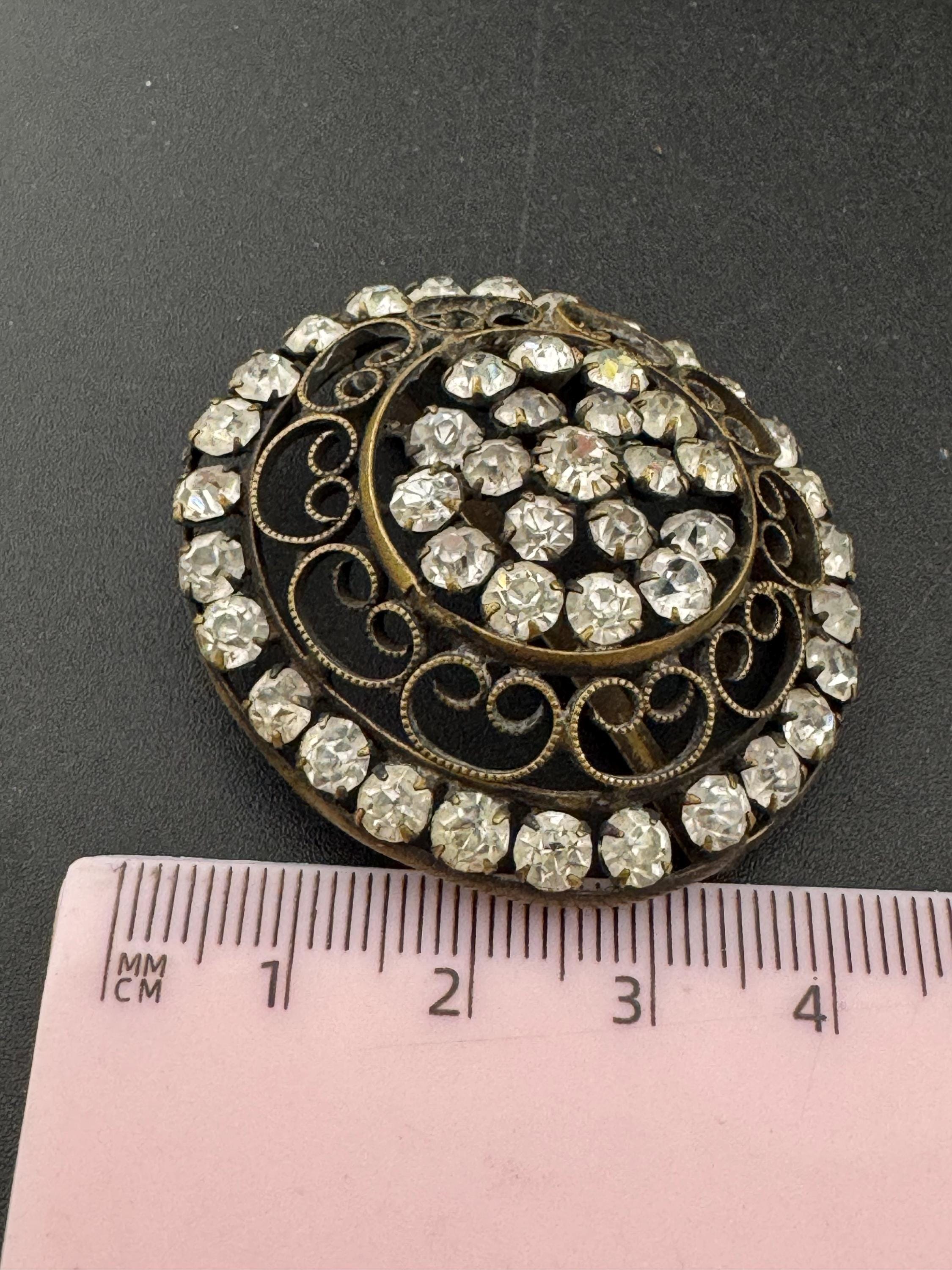 Vintage Czech Diamante Belt Buckle: Clear Glass Rhinestone Wedding Sash