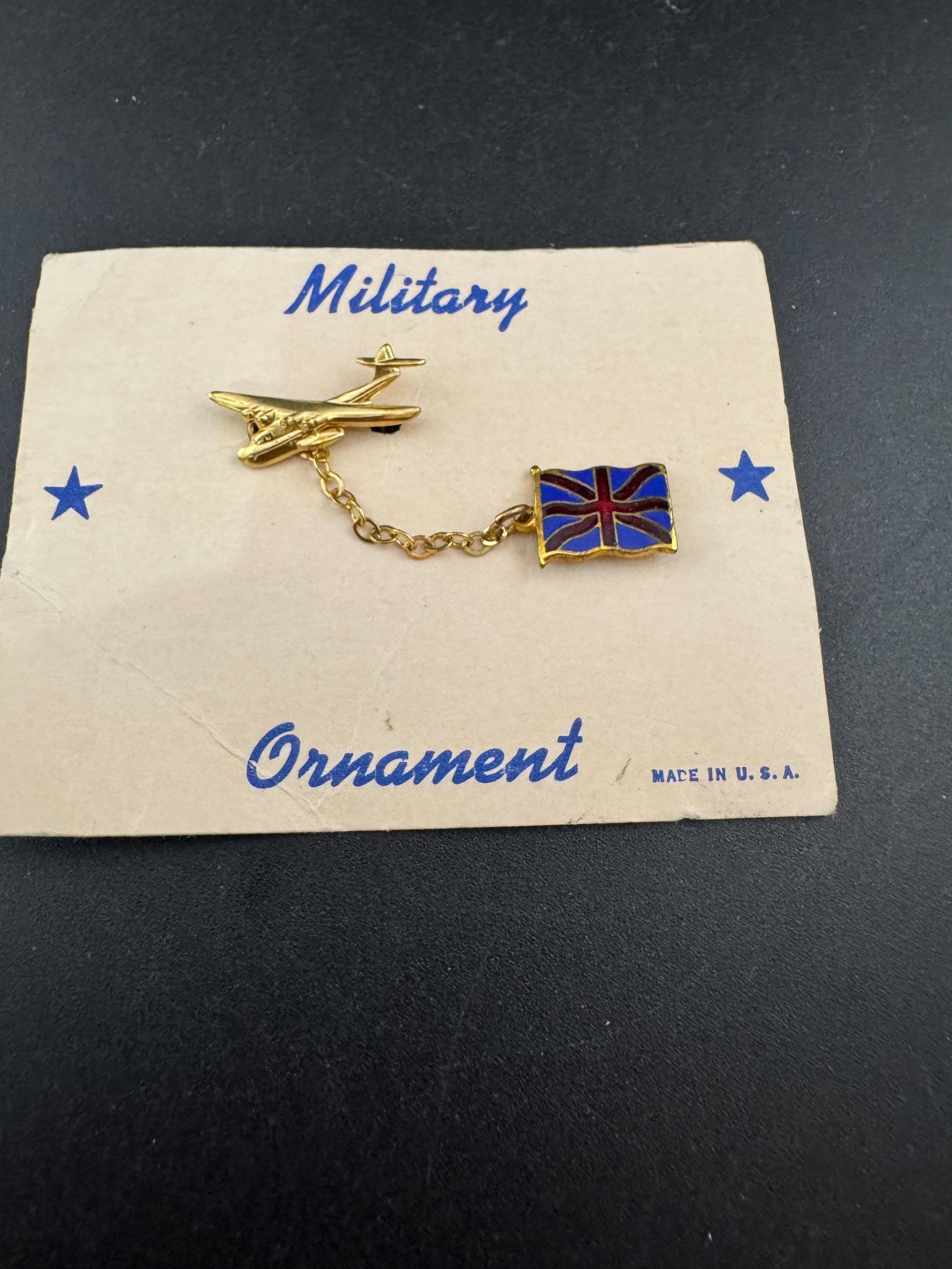 Vintage Union Jack Brooch: Enamel UK Flag Aeroplane Pin