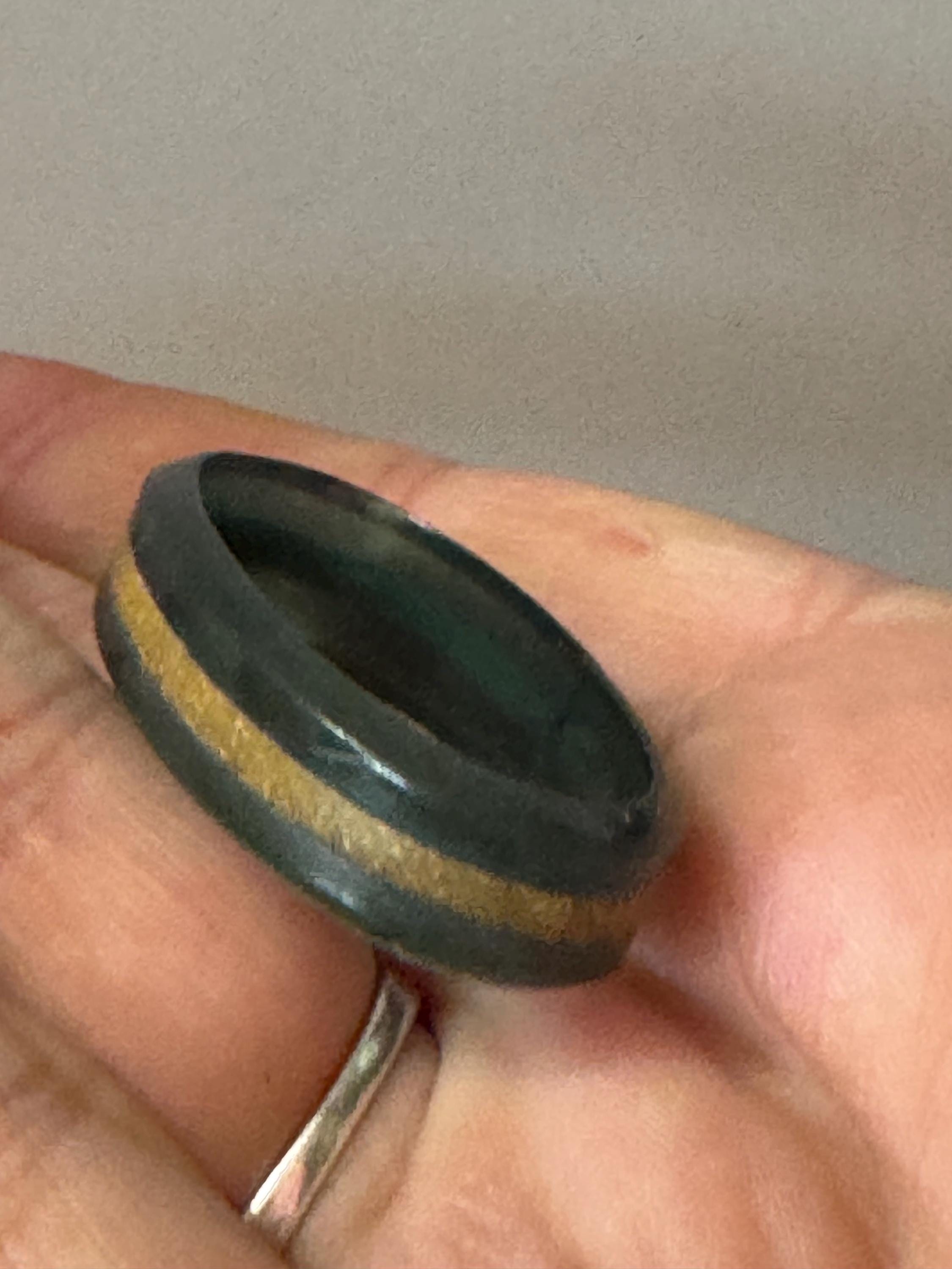 Art Deco Celluloid Green Early Plastic Scarf Ring Bakelite 1920s 1930s 1940s antique vintage