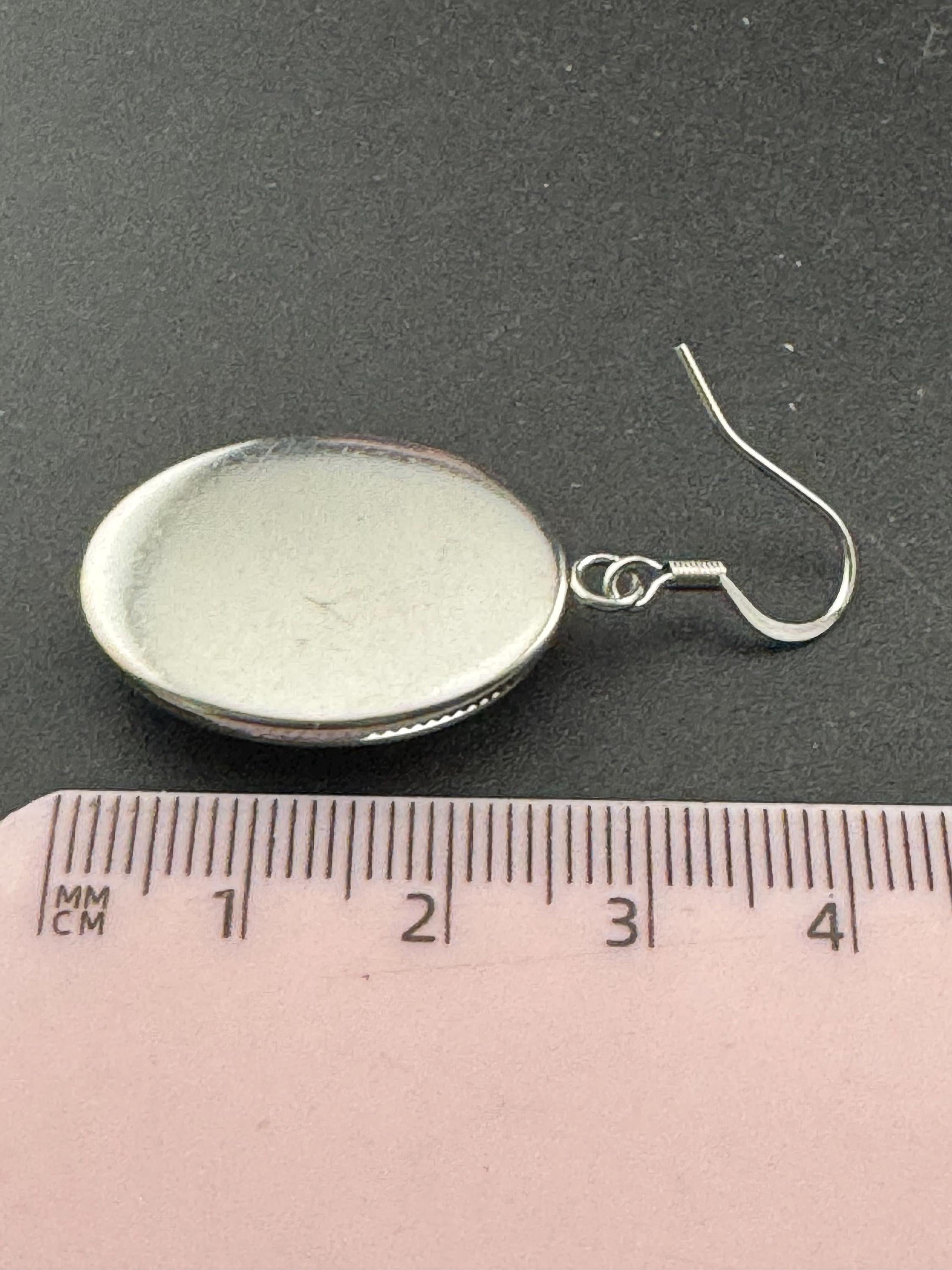 Blue bluebells garden flowers handmade oval glass cabochon earrings, stainless steel, non tarnish earwires and fittings, ideal spring summer