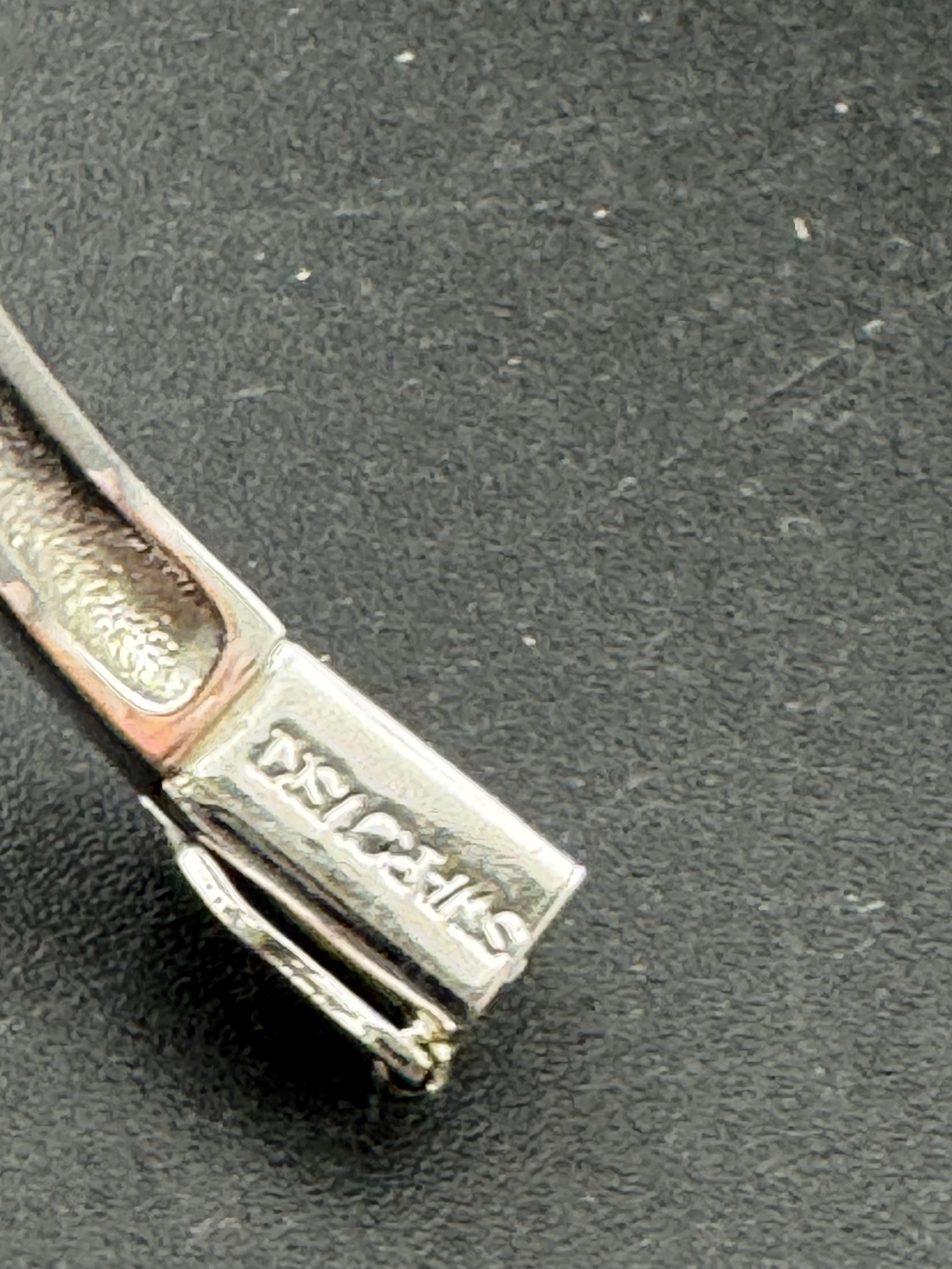 signed swan Swarovski crystal channel set slim silver plated clamper bangle