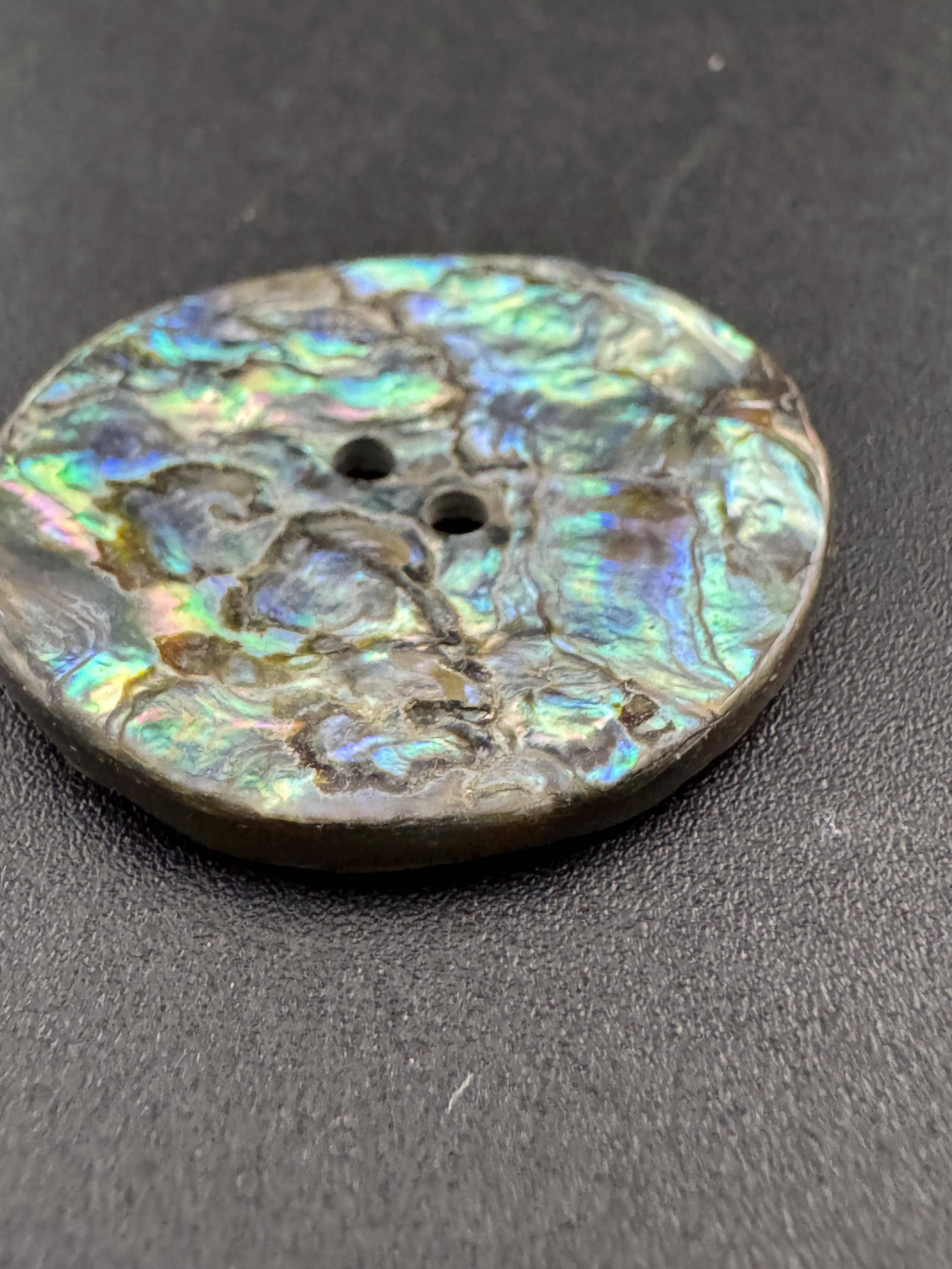 1 x 30mm natural abalone shell thick round natural MOP Mother of Pearl Button